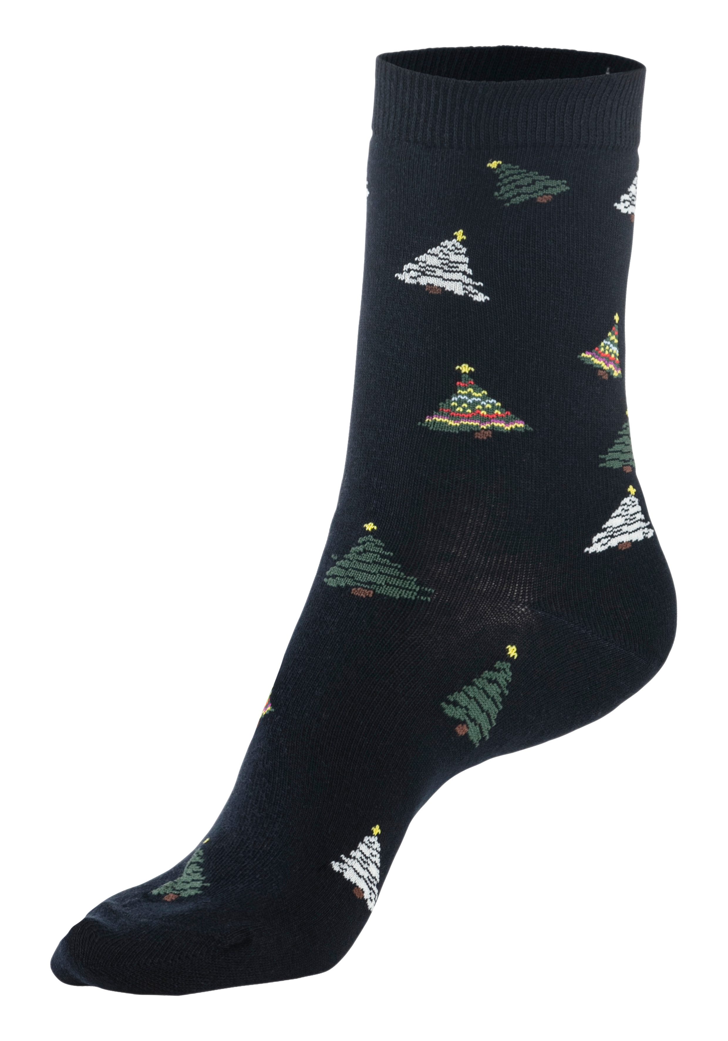 H.I.S Basic sokken Kerstsokken met kerstachtige motieven (set 3 paar)