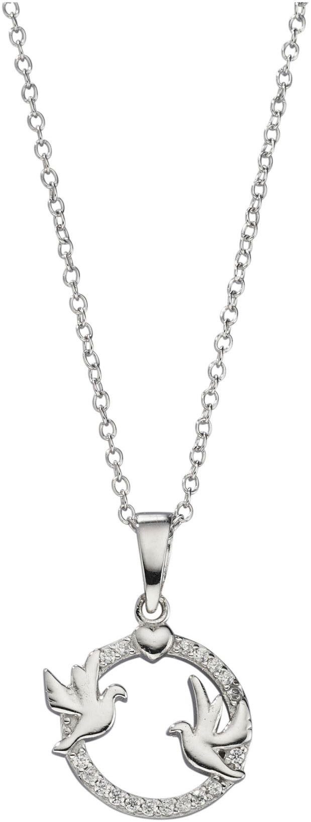 Firetti Ketting met hanger Sieraad cadeau zilver 925 halssieraad halsketting cirkel, duiven, hart dames kettingen zilver(kleur)