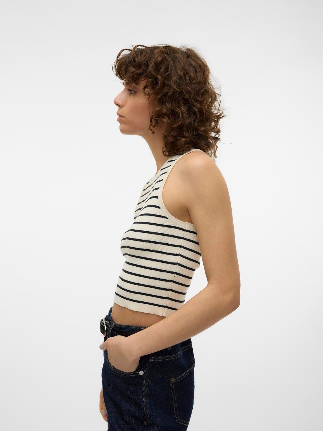 Vero Moda Gebreide trui VMGINNY SL O-NECK CROP TOP NOOS