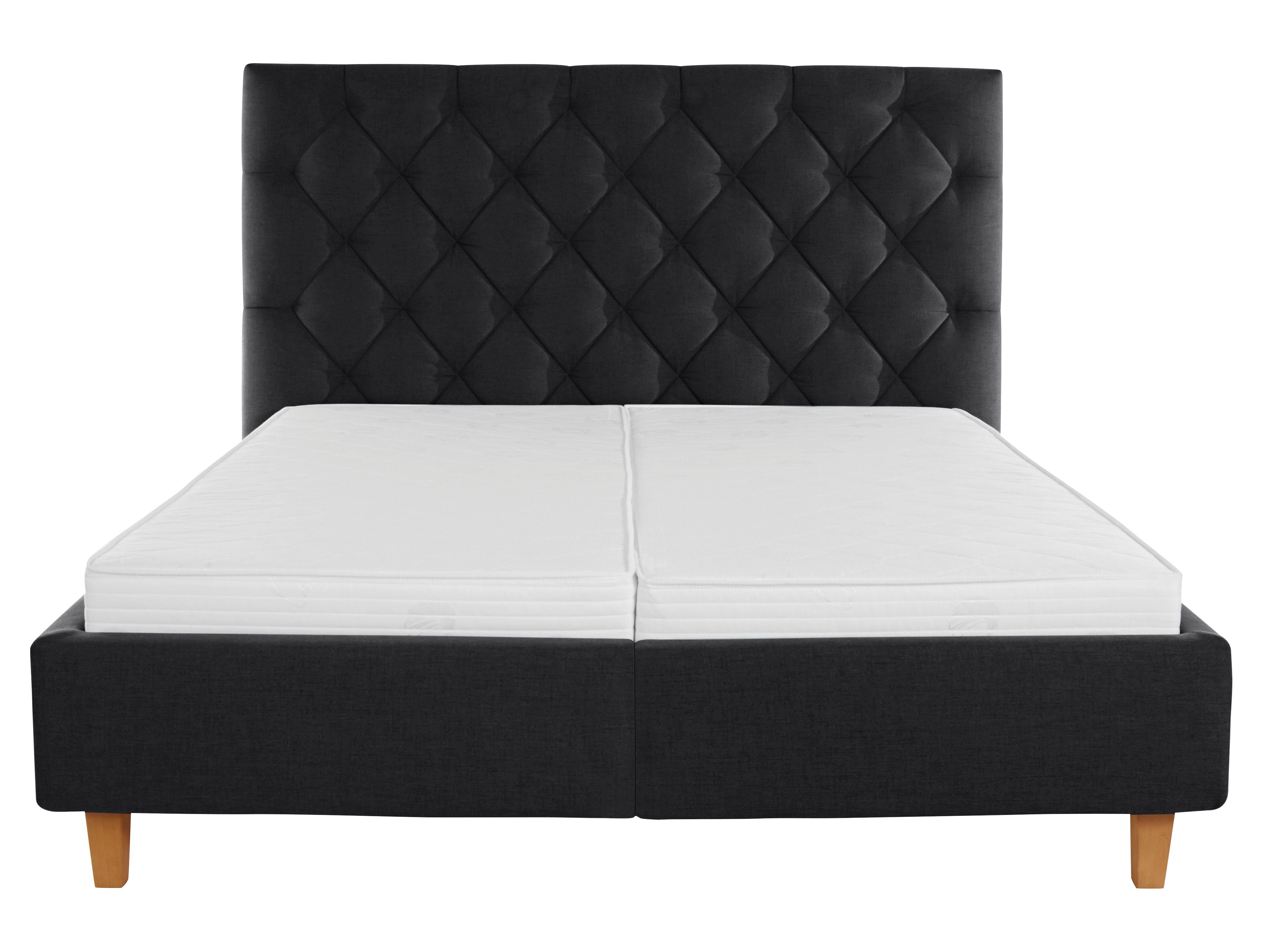 Home affaire Gestoffeerd bed Sunley 140 Kruisstiksel, hoofdbordhoogte 142 cm, zonder of met matras/lattenbodem