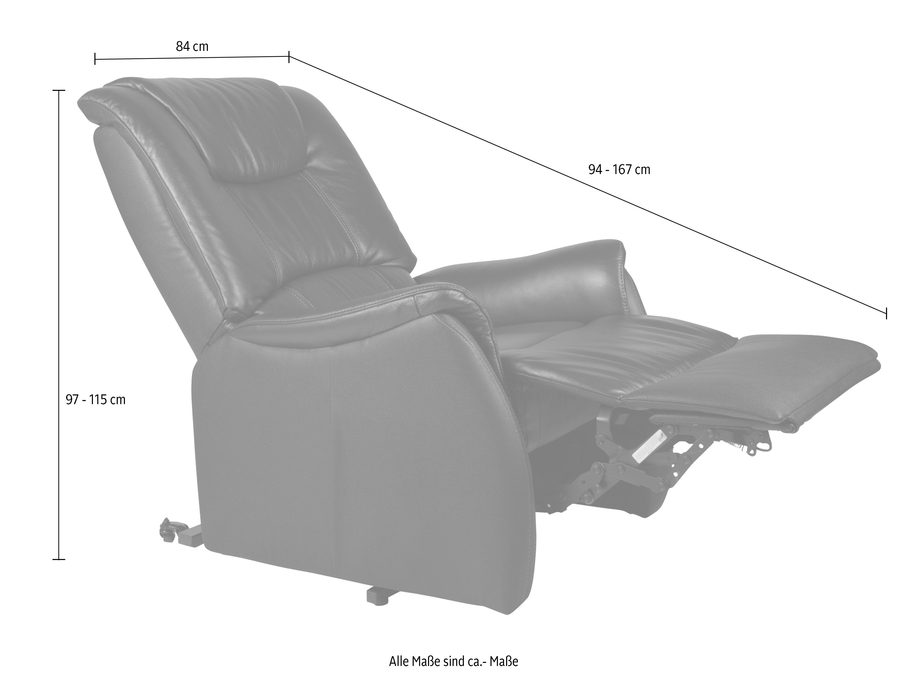 Duo Collection Relaxfauteuil Messina XXL tot 150 kg draagvermogen, met elektrische opstahulp