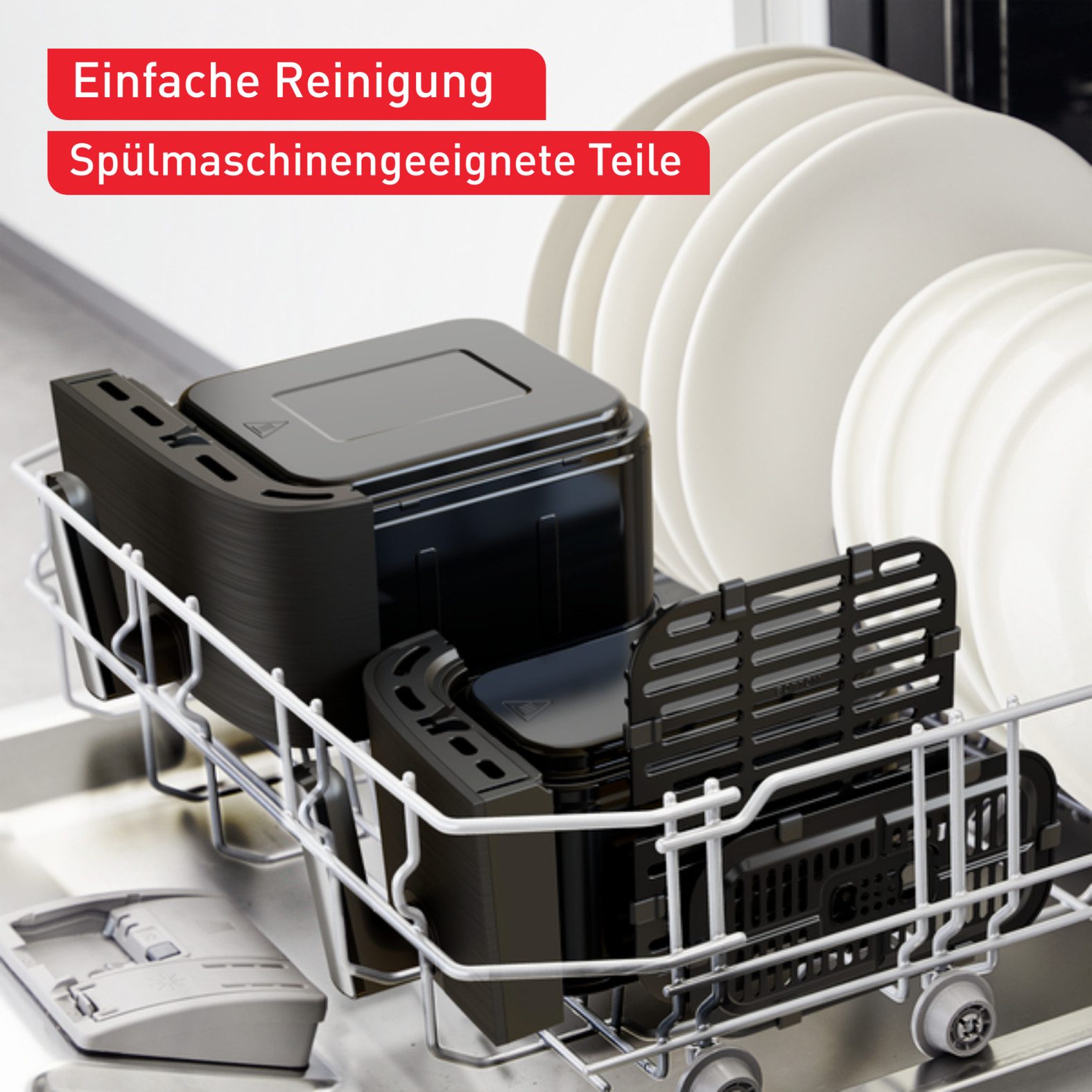 Tefal Airfryer EY905B Dual Easy Fry & Grill Dubbele kamer, 8,3 L capaciteit, met hamburgerpers