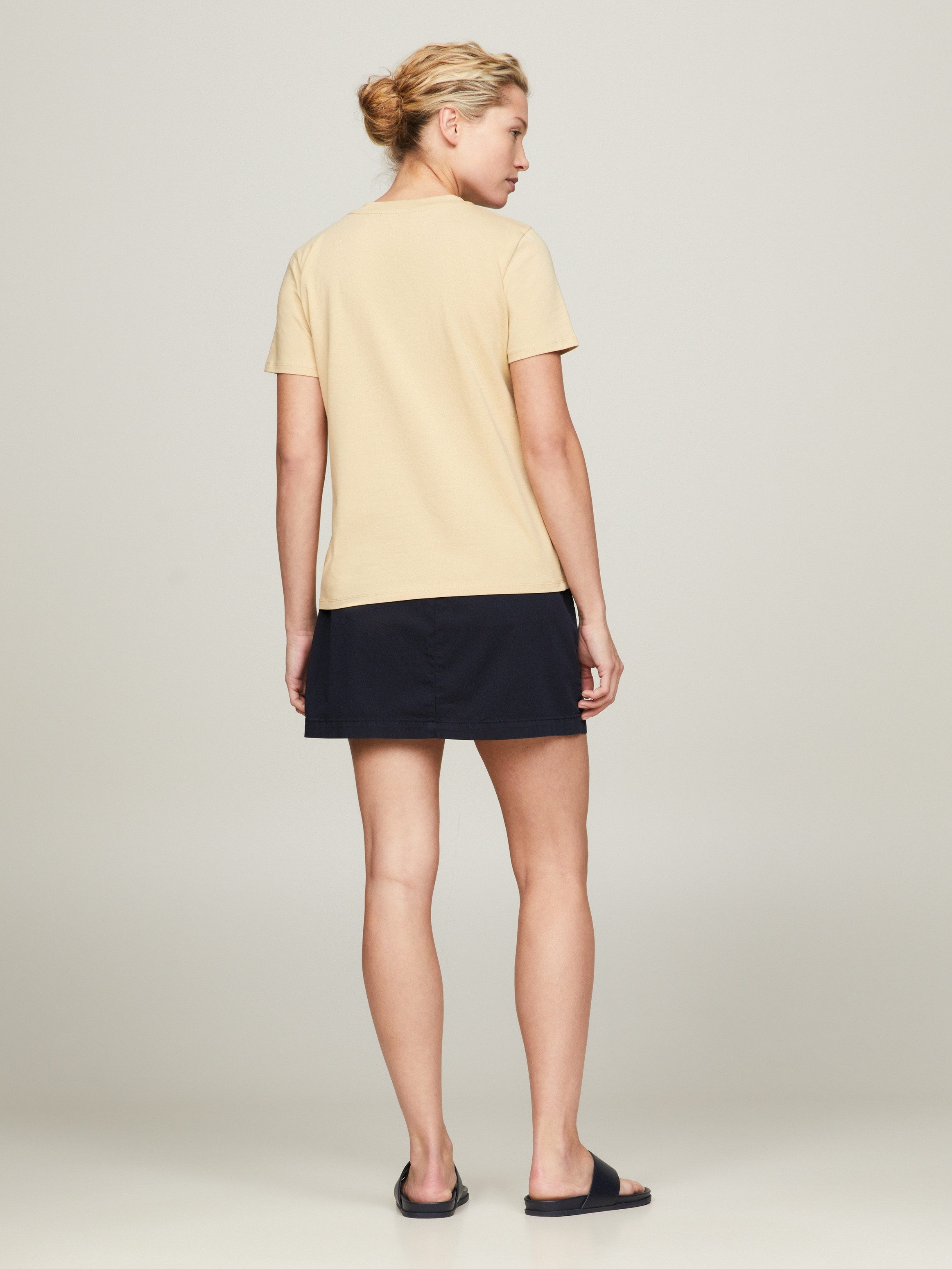 Tommy Hilfiger Shirt met ronde hals 1985 REG MINI CORP LOGO C-NK SS met logo en borduursel