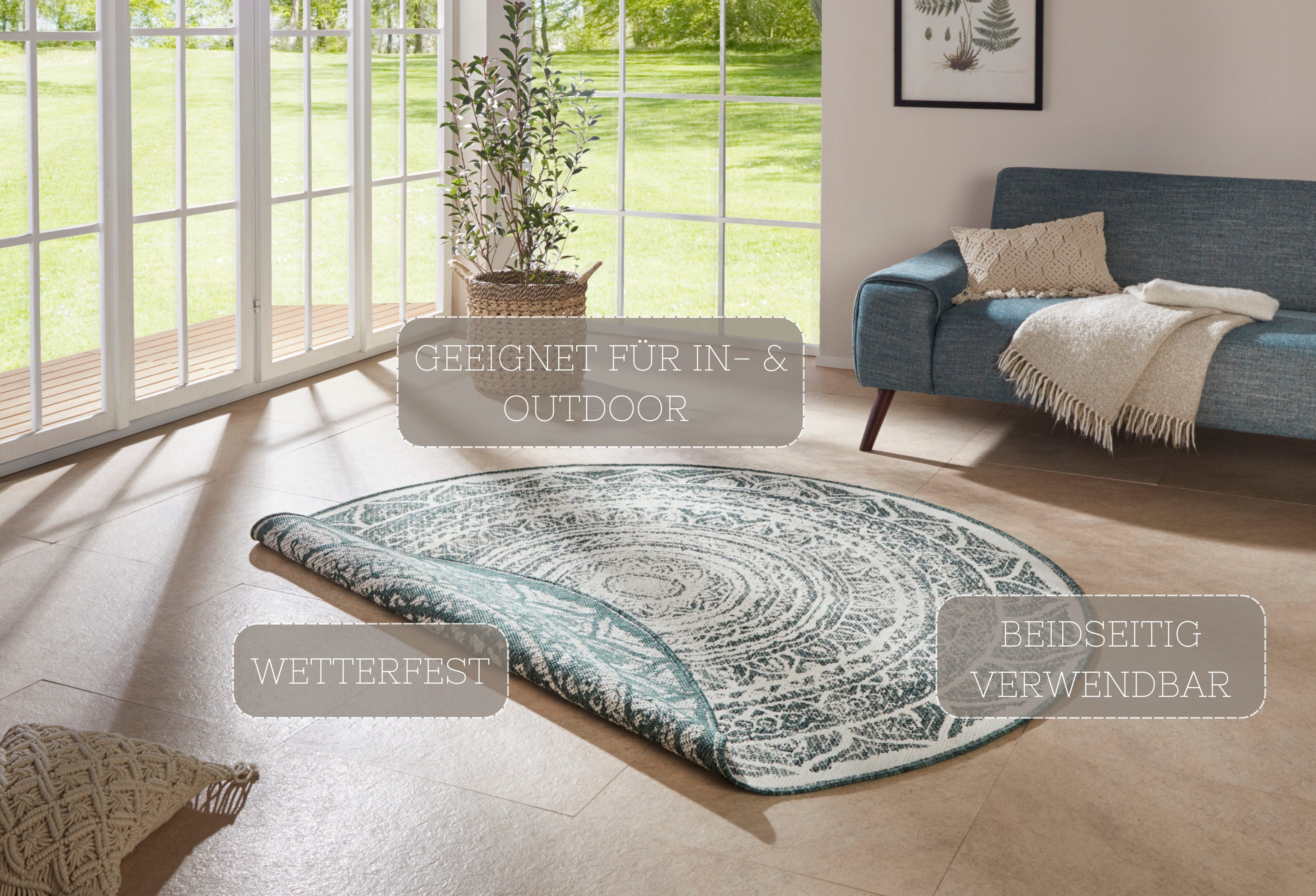 NORTHRUGS Vloerkleed Siruma omkeerbaar tapijt Binnen & buiten, dubbelzijdig, oosters, tapijt, tuin, gang