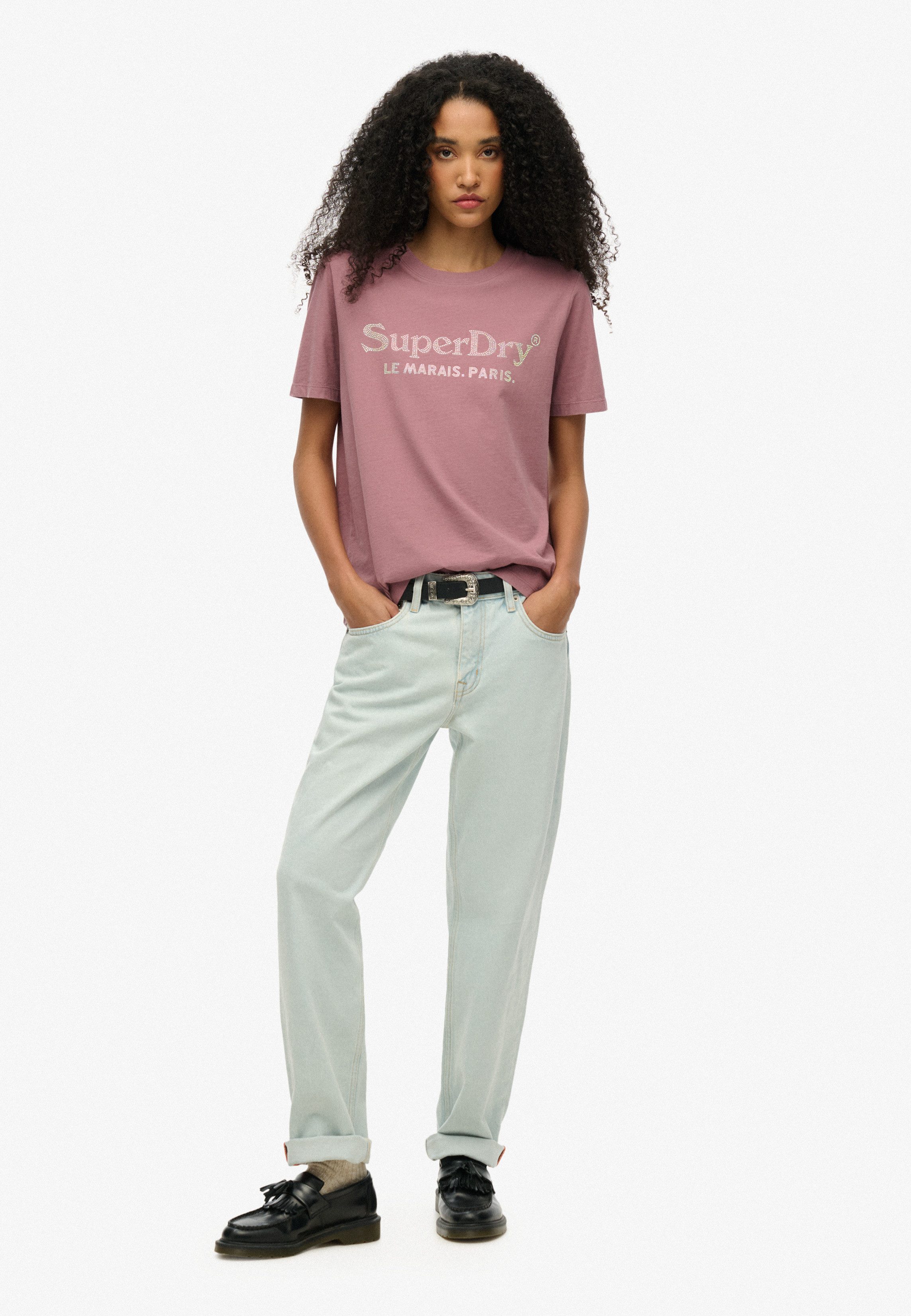 Superdry Shirt met korte mouwen VENUE METALLIC RELAXED TEE
