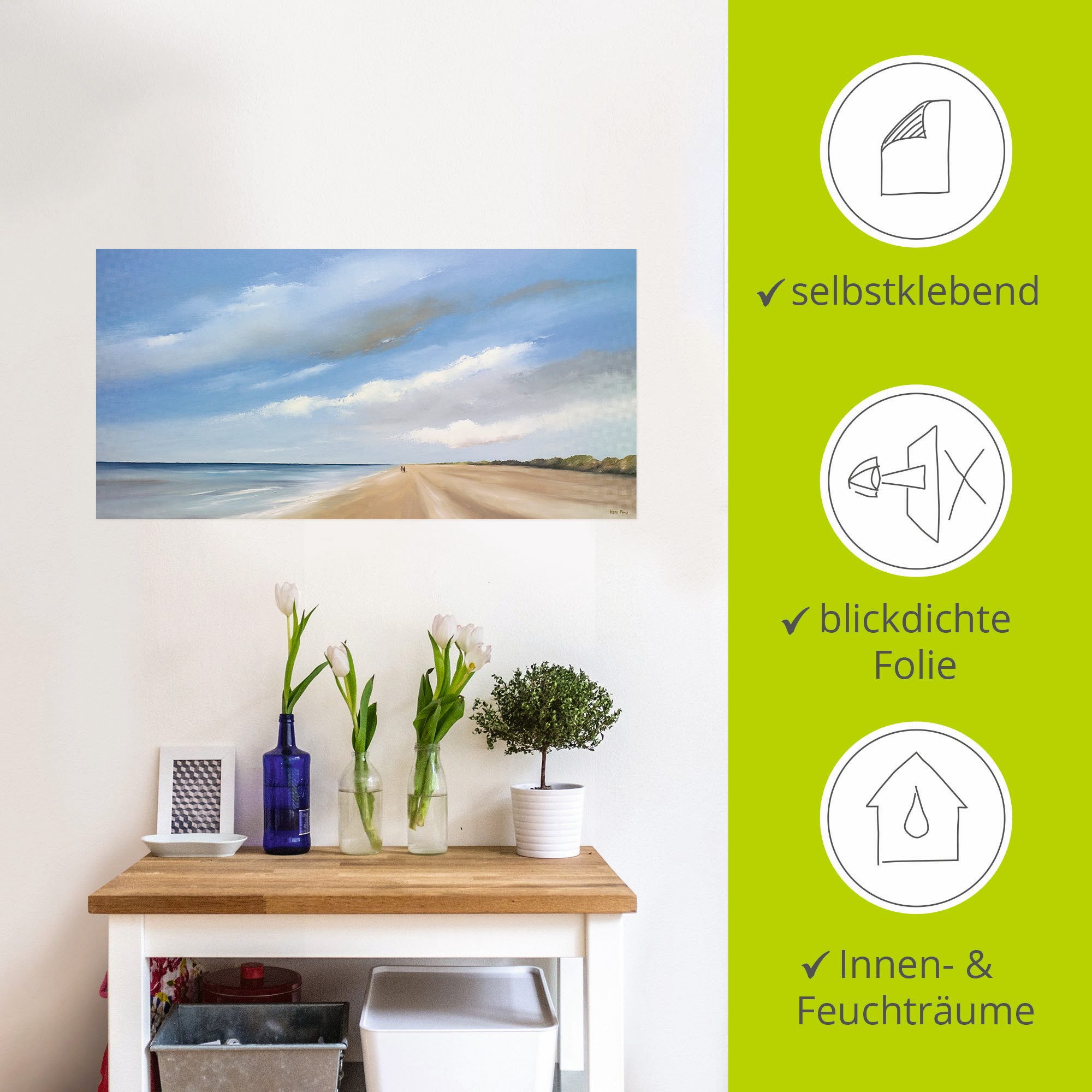 Artland Artprint Langs het strand III als artprint op linnen, muursticker in verschillende maten