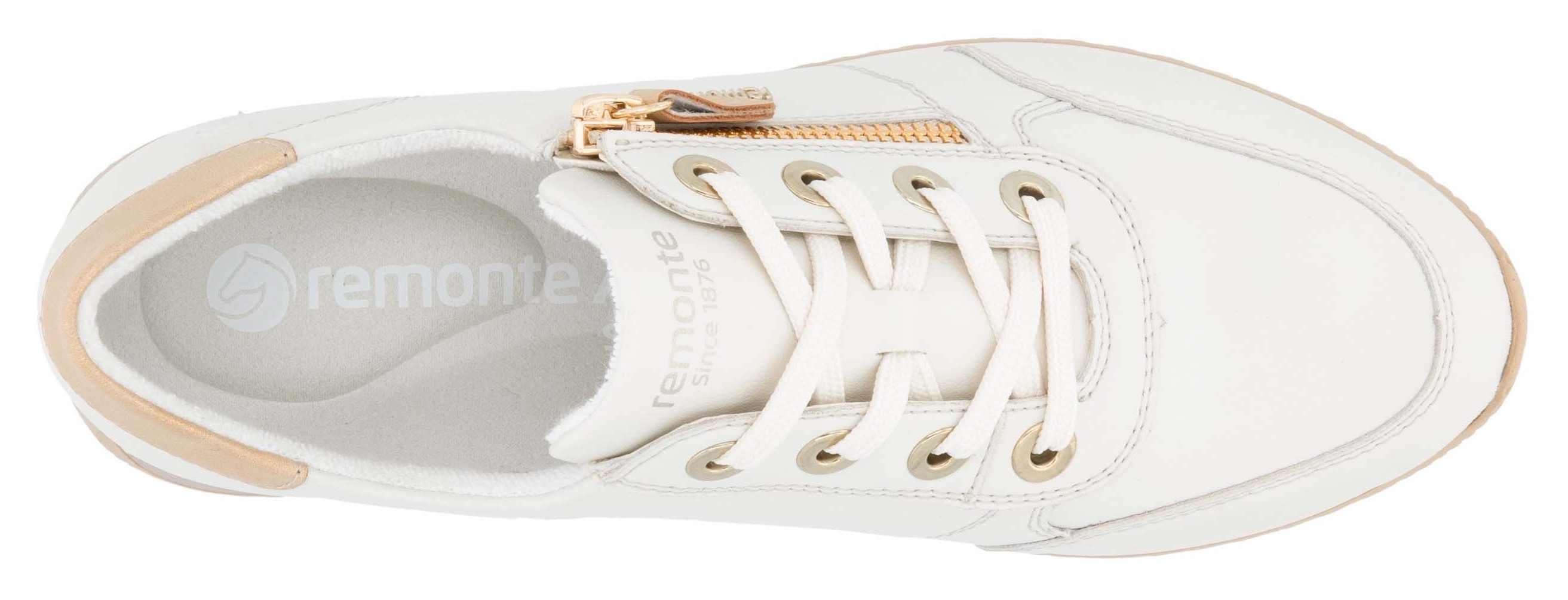 Remonte Sneakers met sleehak , vrijetijdsschoen, lage schoen, veterschoen in smalle vorm