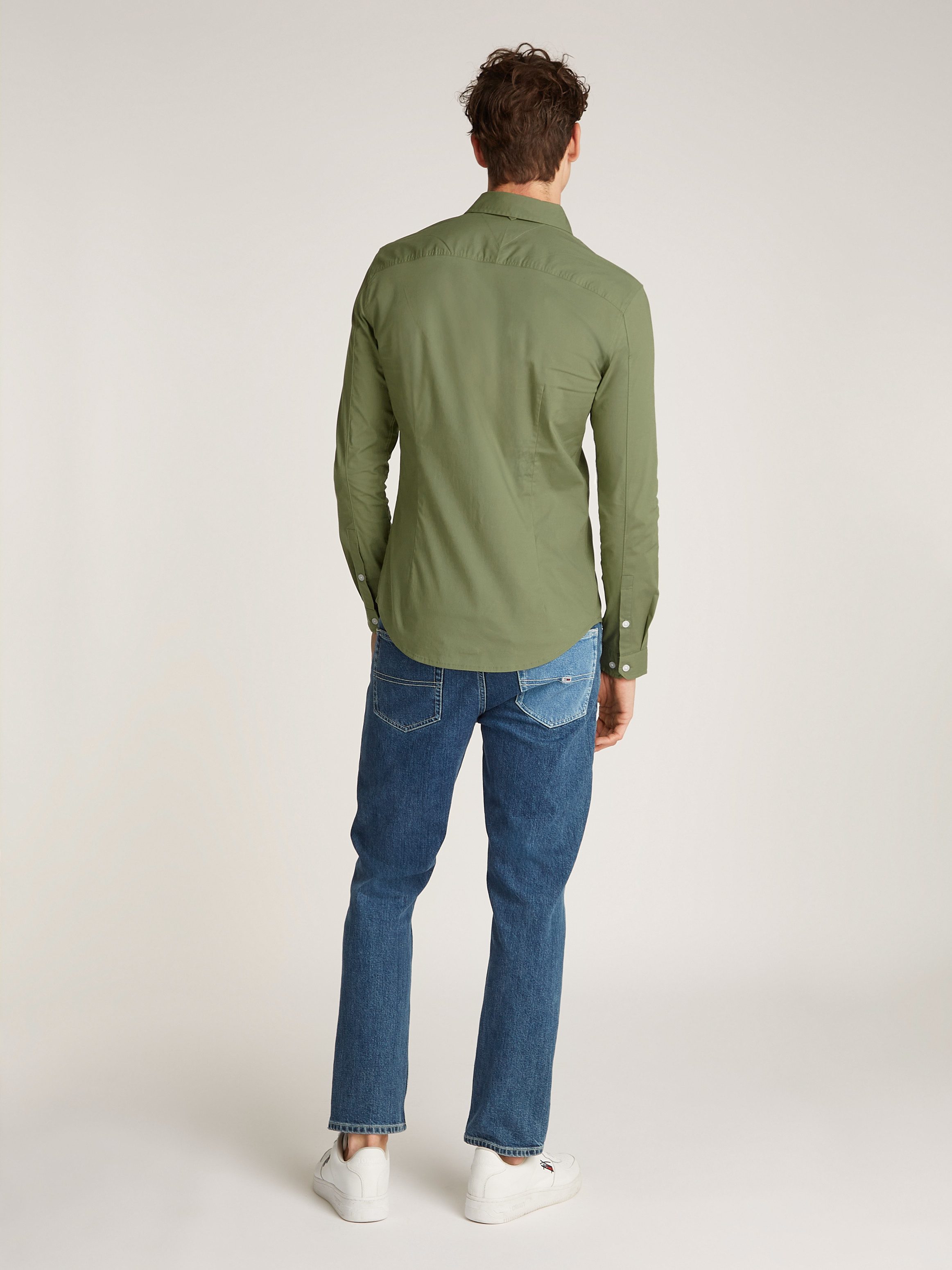 TOMMY JEANS Overhemd met lange mouwen Sabim Stretch Hemd Shirt Stretch shirt, premium, slim fit, met elastaan