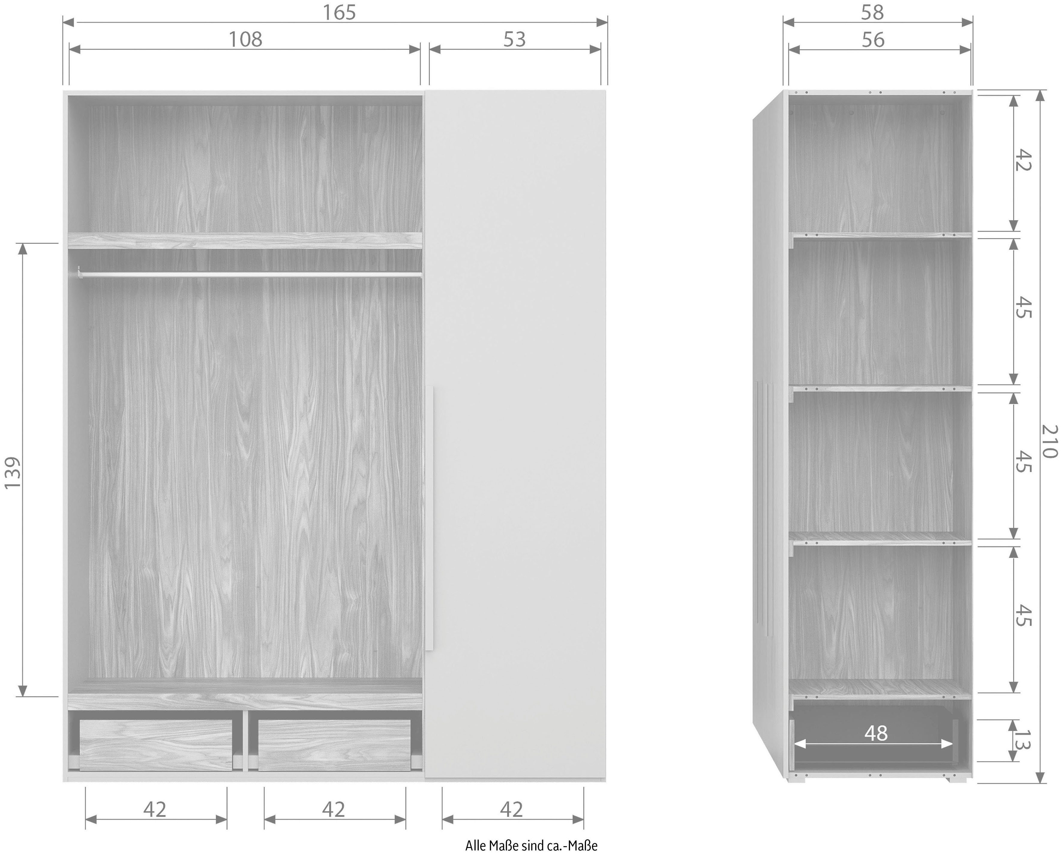 WOOOD Kledingkast Rens van notenhoutdecor, veel opbergruimte, hoogte 210 cm