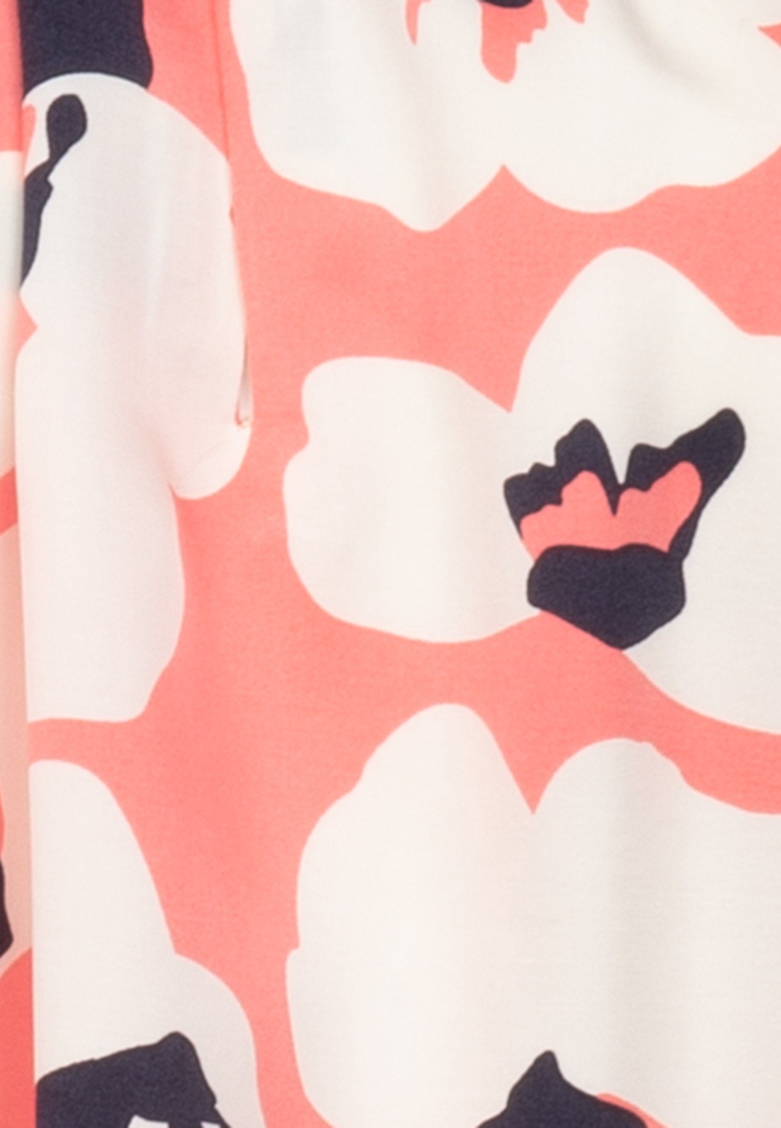 seidensticker Blouse zonder sluiting Zwarte roos Lange mouwen ronde hals print