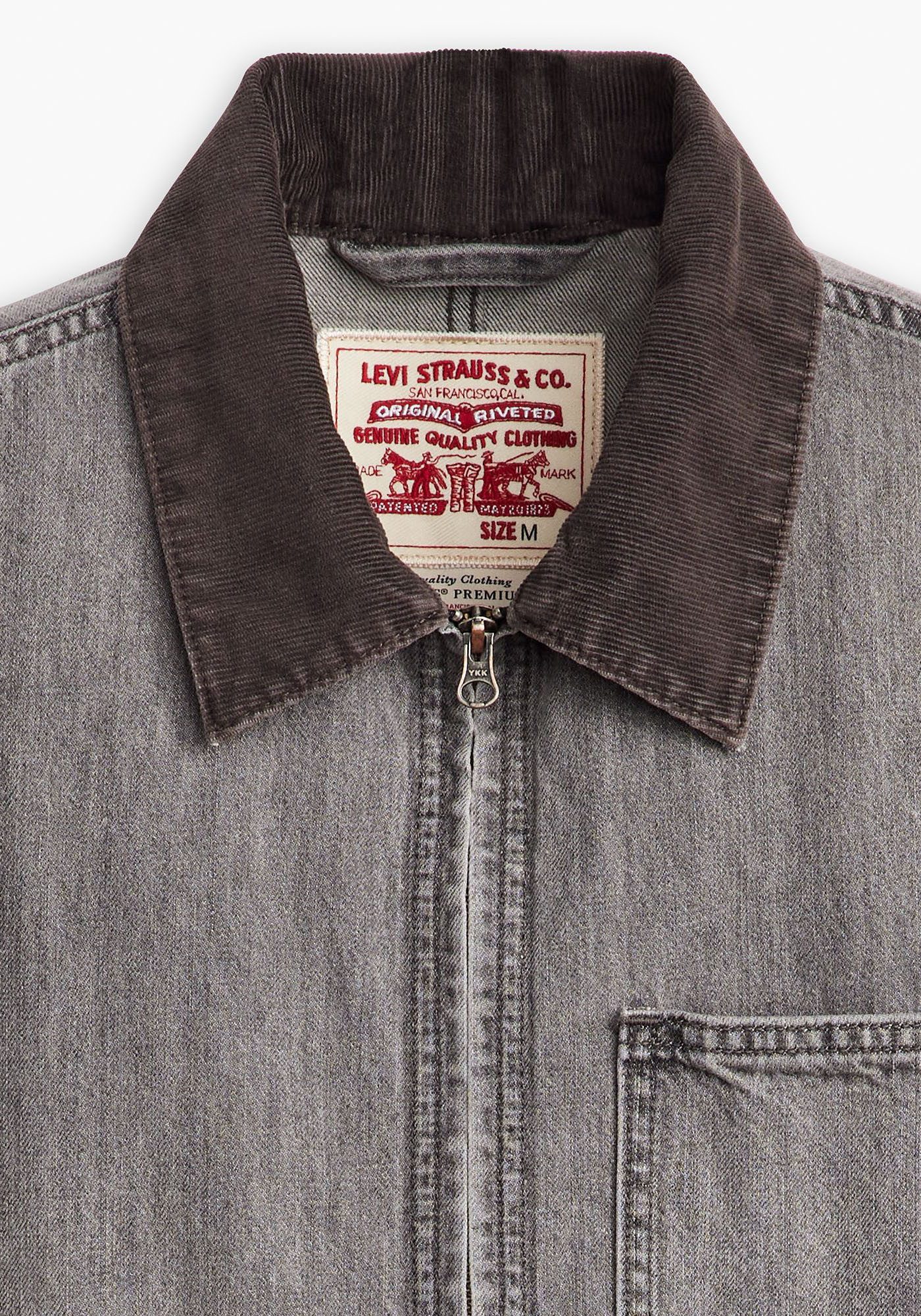 Levi's® Jeansjack FULL ZIP MECHANICS TRKR met rits en kraag met cord-inzet
