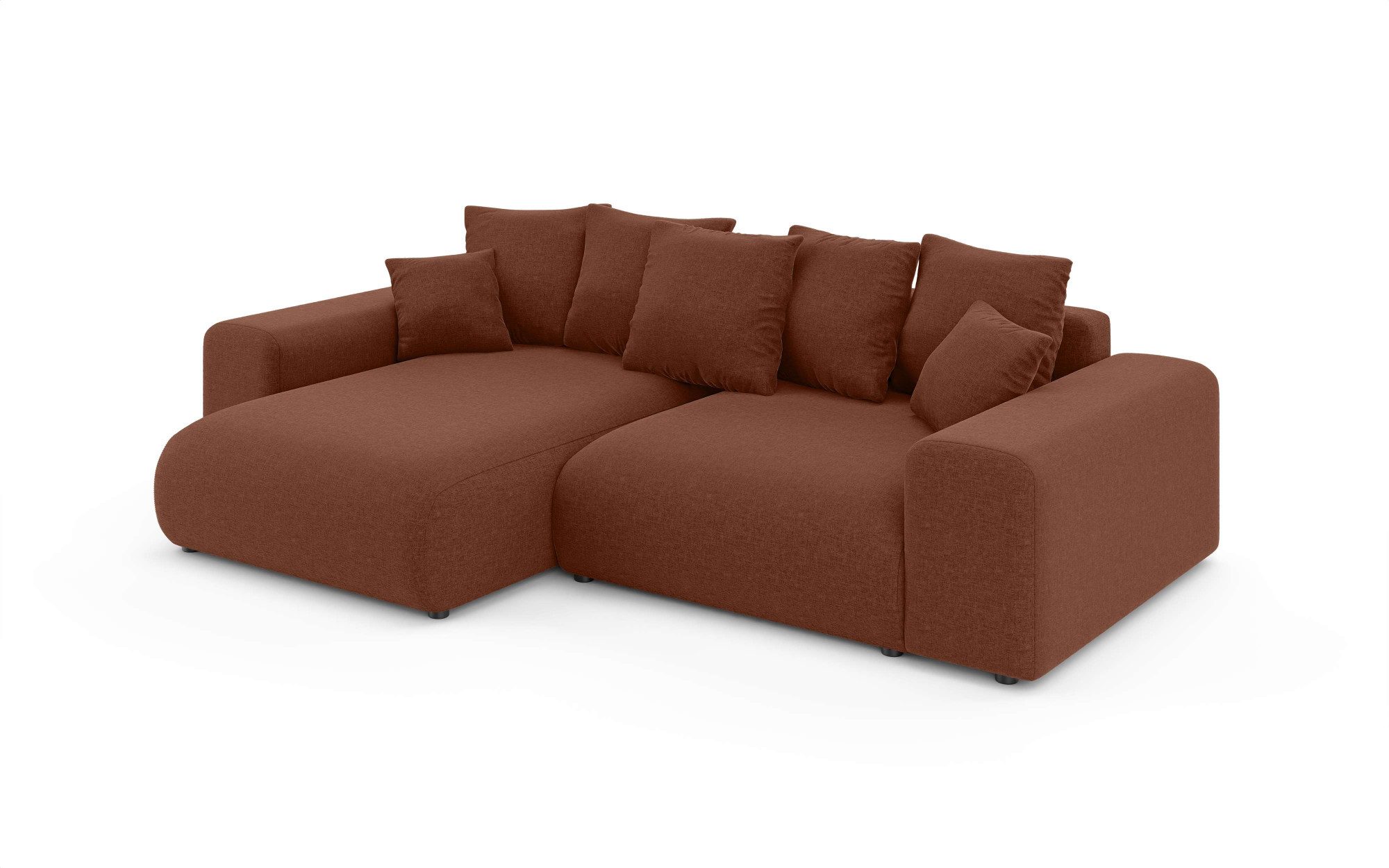 Home affaire Hoekbank LAKESIDE met bedfunctie en bedlade, B/D/H 257/166/84 cm L-vorm, recamiere aan beide zijden monteerbaar, golfondersteuning