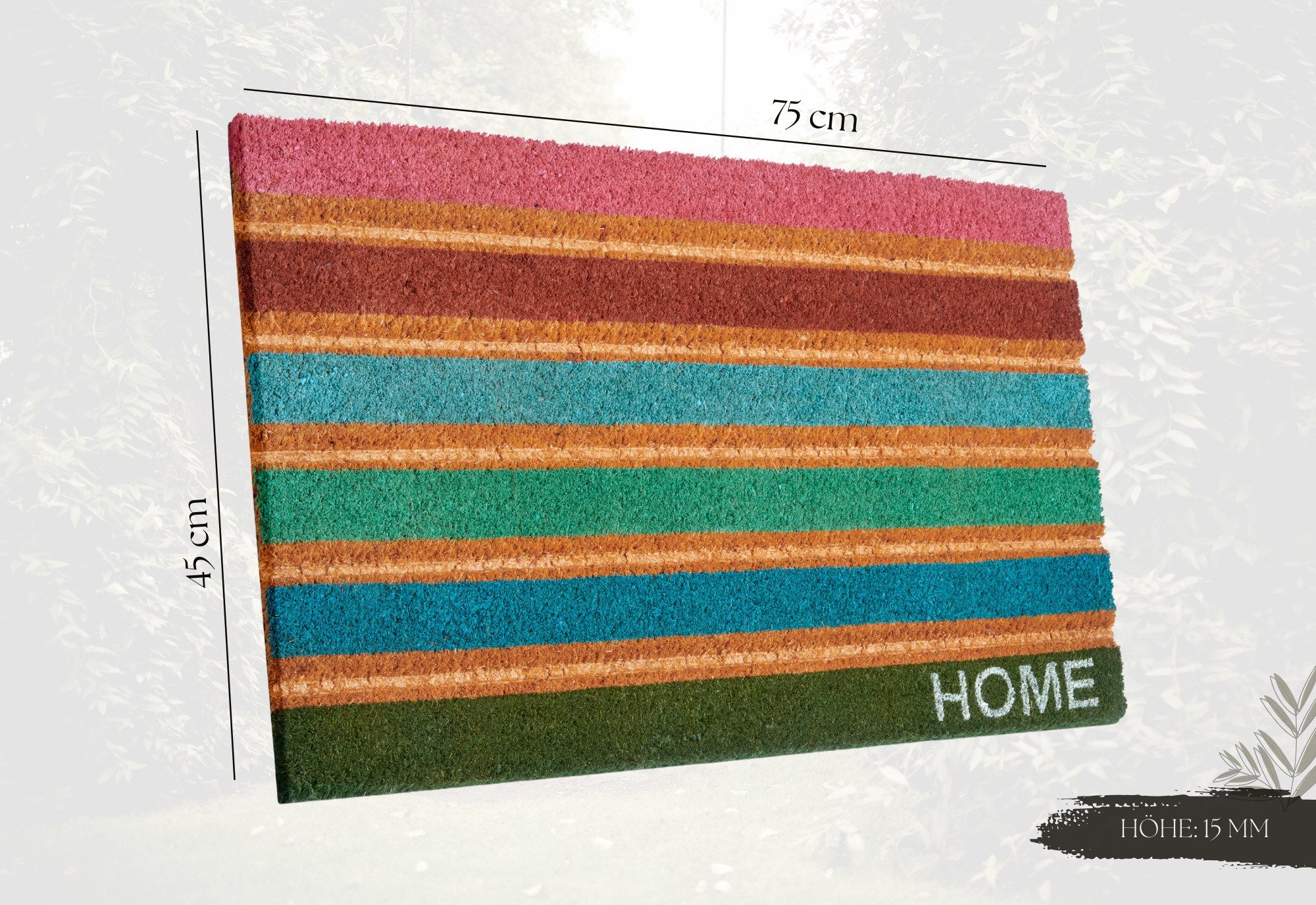 HANSE Home Mat Mix Mats Kokos Colorful Stripes, deurmat Slijtvast, onderhoudsvriendelijk, robuust, weerbestendig, UV-bestendig