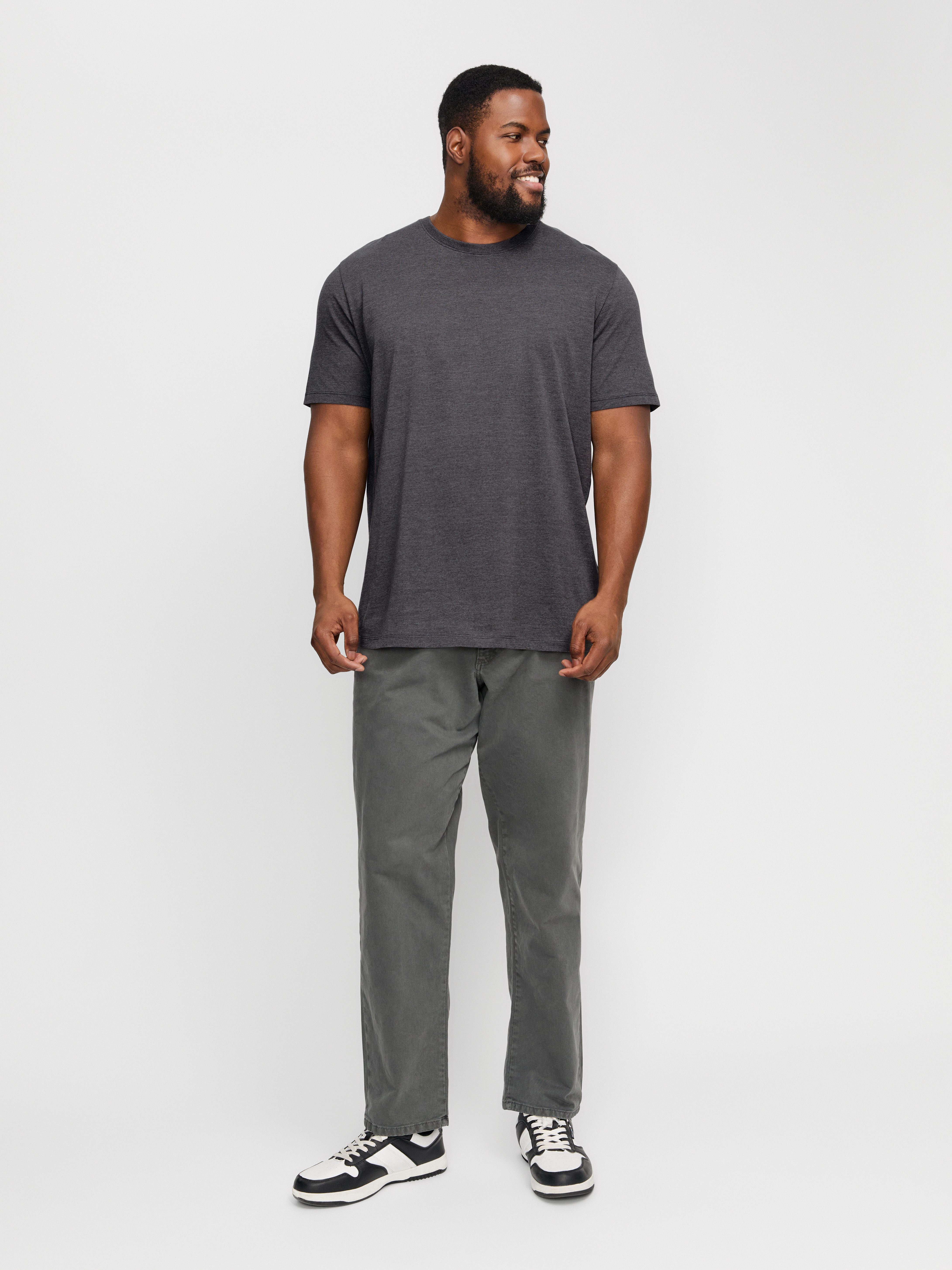 Jack & Jones PlusSize Shirt met ronde hals JJEORGANIC MEL TEE SS O-NECK NOOS PLS