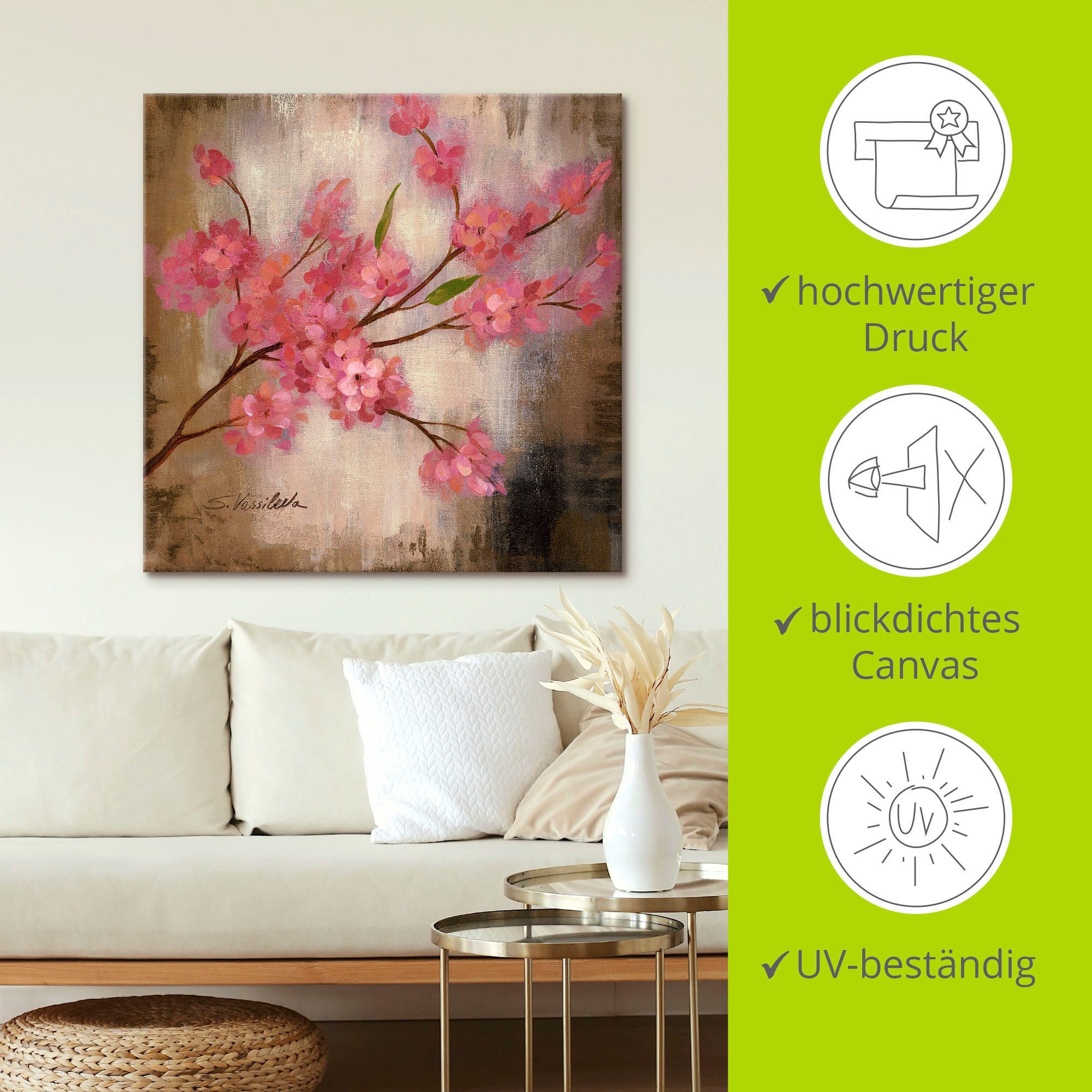 Artland Artprint op linnen Kersenbloesem I gespannen op een spieraam