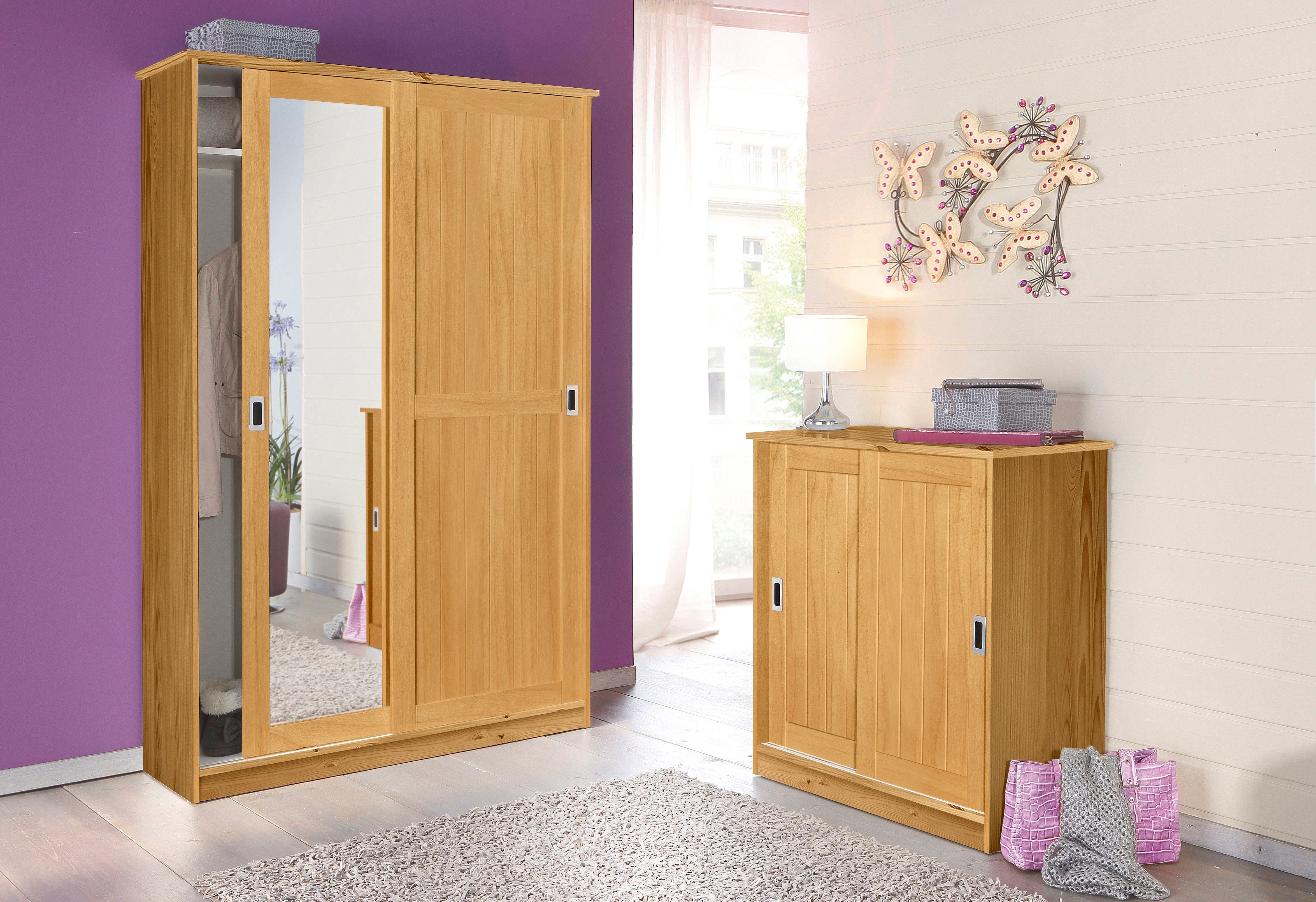 Home affaire Kledingkast Nekso met spiegel, breedte 114 cm, van mdf of massief hout, fsc®
