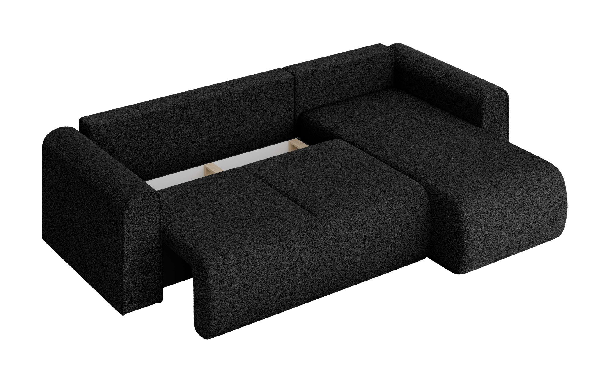 INOSIGN Hoekbank Zacharia optioneel slaapbank met opbergruimte, B/D/H 250/166/86 cm L-vorm met golfondersteuning, recamière aan beide zijden te monteren