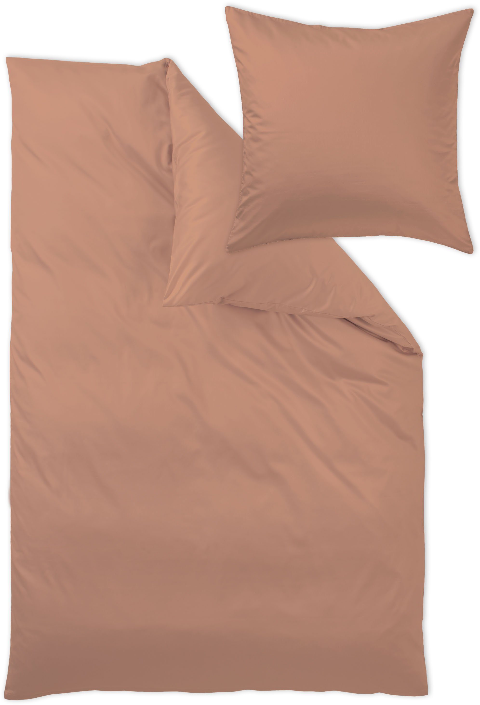 Curt Bauer Beddengoed Uni-mako-satijnen overtrekset, Öko-TEX en Made in Green gecertificeerd dekbedovertrekken maat - rood