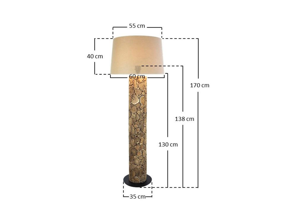 SalesFever Staande lamp Drijfhout met de hand gemaakt (1 stuk)
