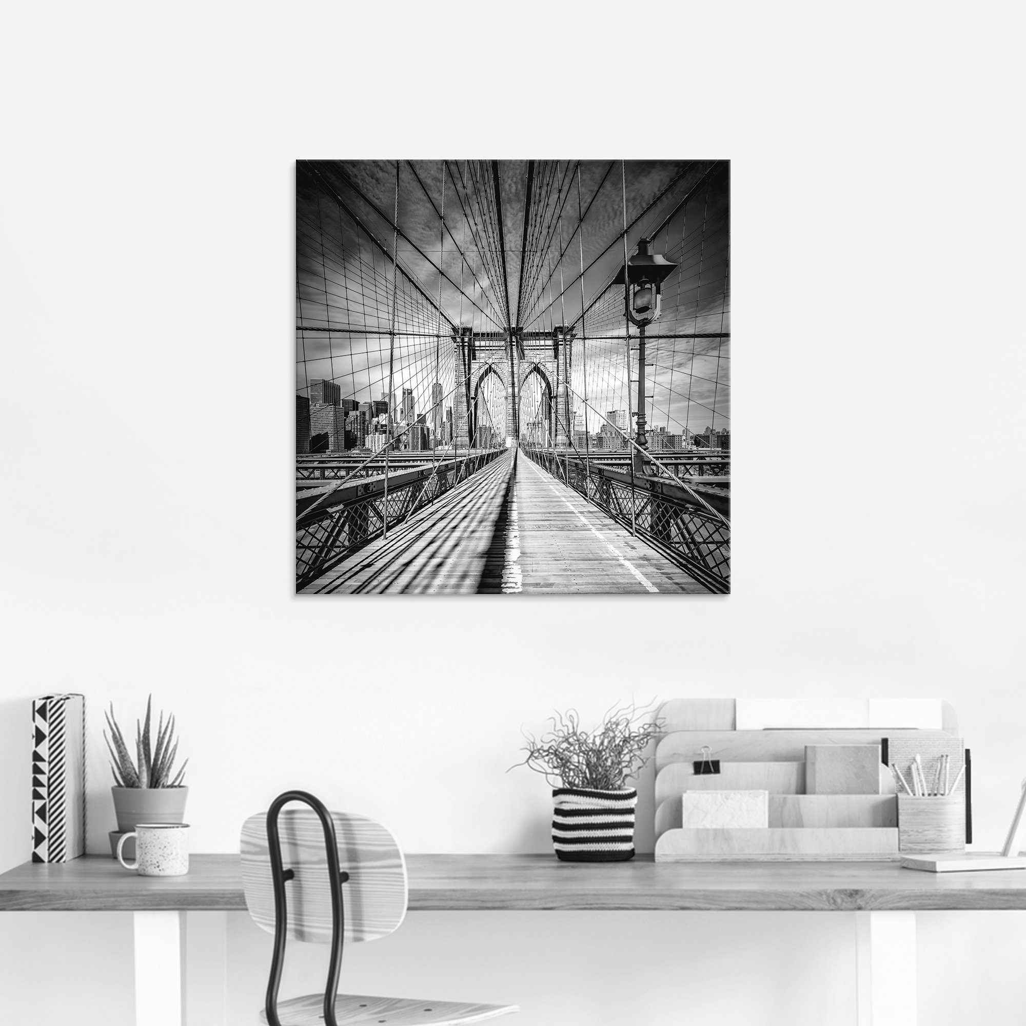 Artland Print op glas New York City Brooklyn Bridge I