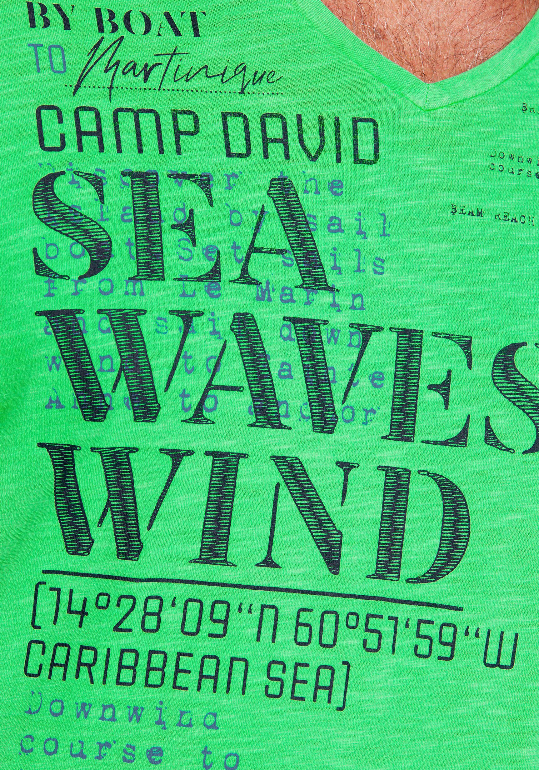 CAMP DAVID T-shirt met tekstprints