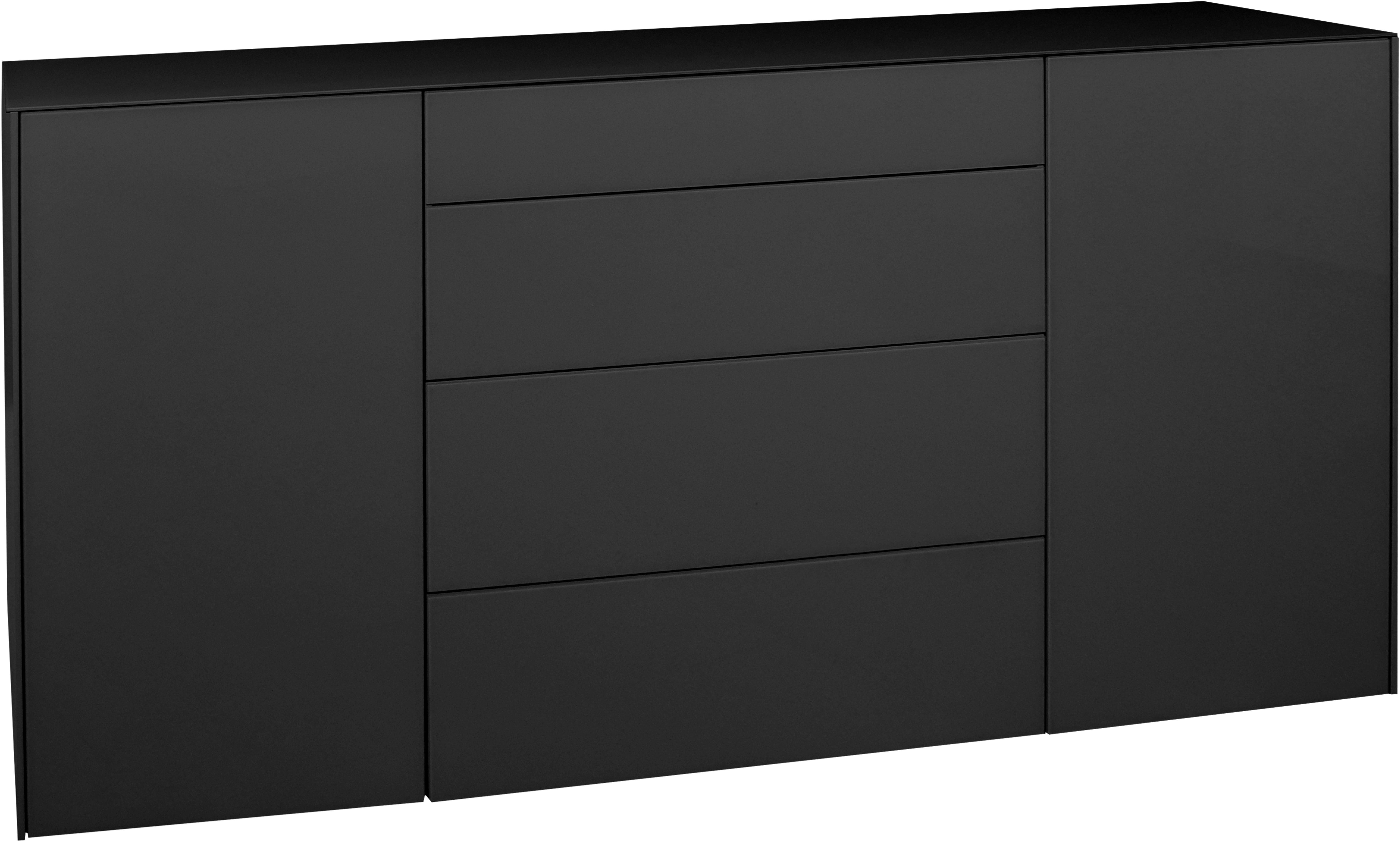 Mäusbacher Kast Imola BESTSELLER! Commode met glasfront en glazen bovenblad dressoirs grijs