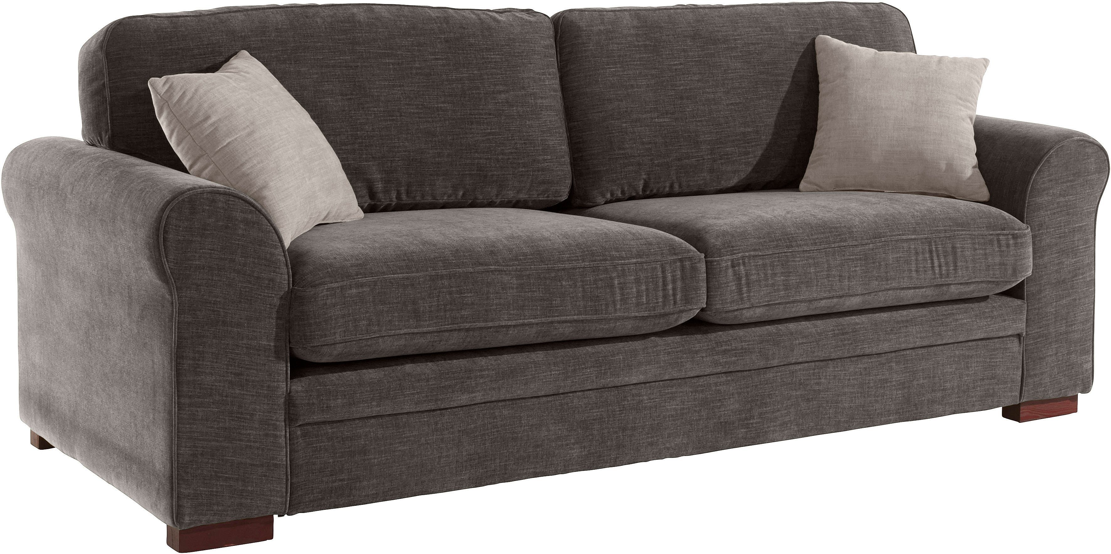 Home affaire 3-zitsbank Broughton zacht zitcomfort, incl. 2 sierkussens, opstaande naad