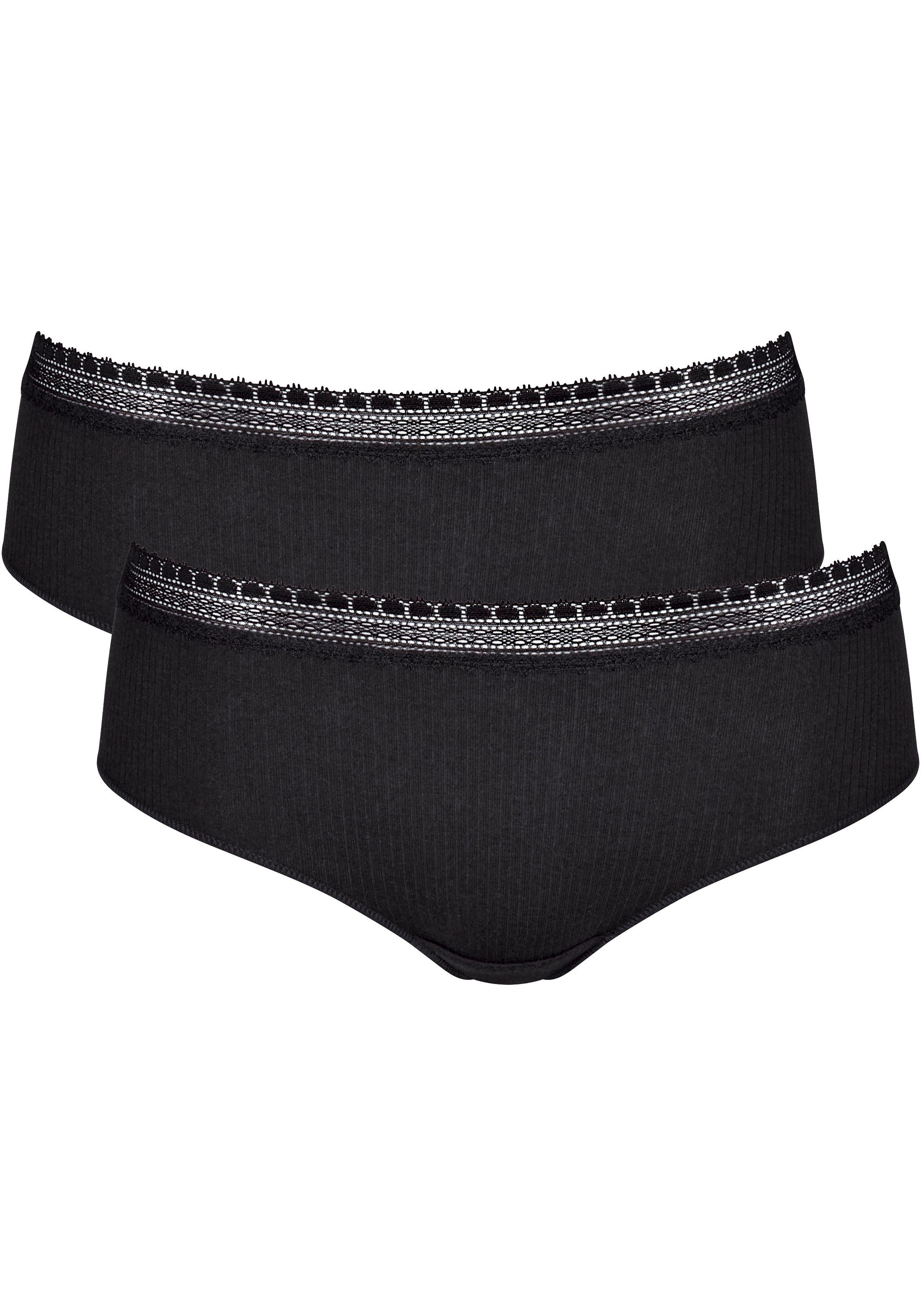 Sloggi Slip GO Ribbed R Hipster C2P zachte ribstof met kantafwerking (2 stuks, Set van 2)