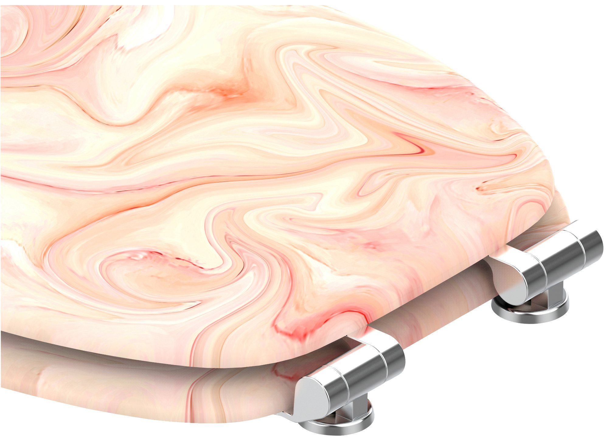 Sanilo Toiletzitting Marmor Rosa met softclosemechanisme, bxl: 37,7x 42,0 - 47,0 cm