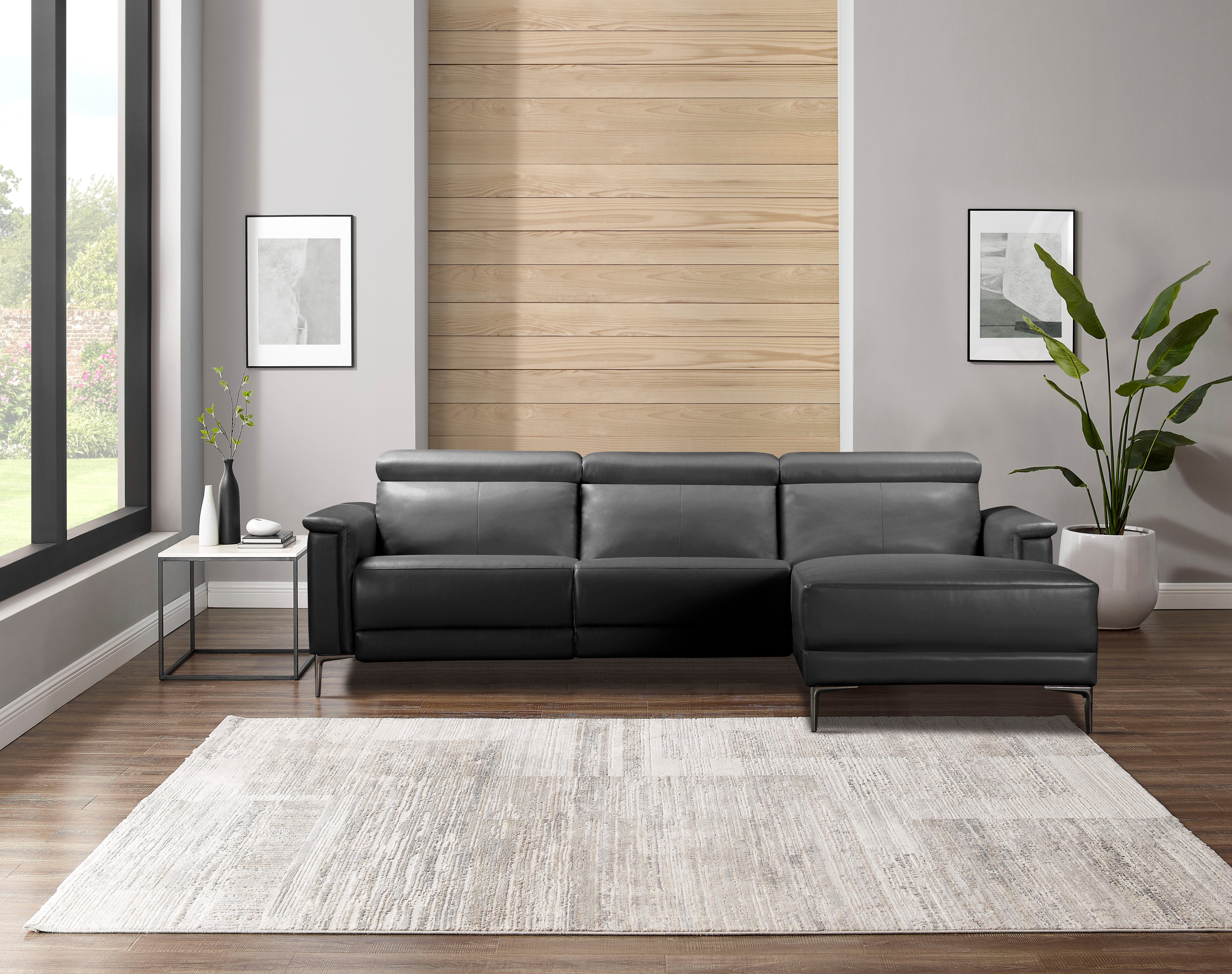 Places of Style Hoekbank Lund, L-vorm, 261 cm, handmatige of elektrische relaxfunctie (met USB-A) zwart, hoekbanken, Elektrische relaxfunctie aan de