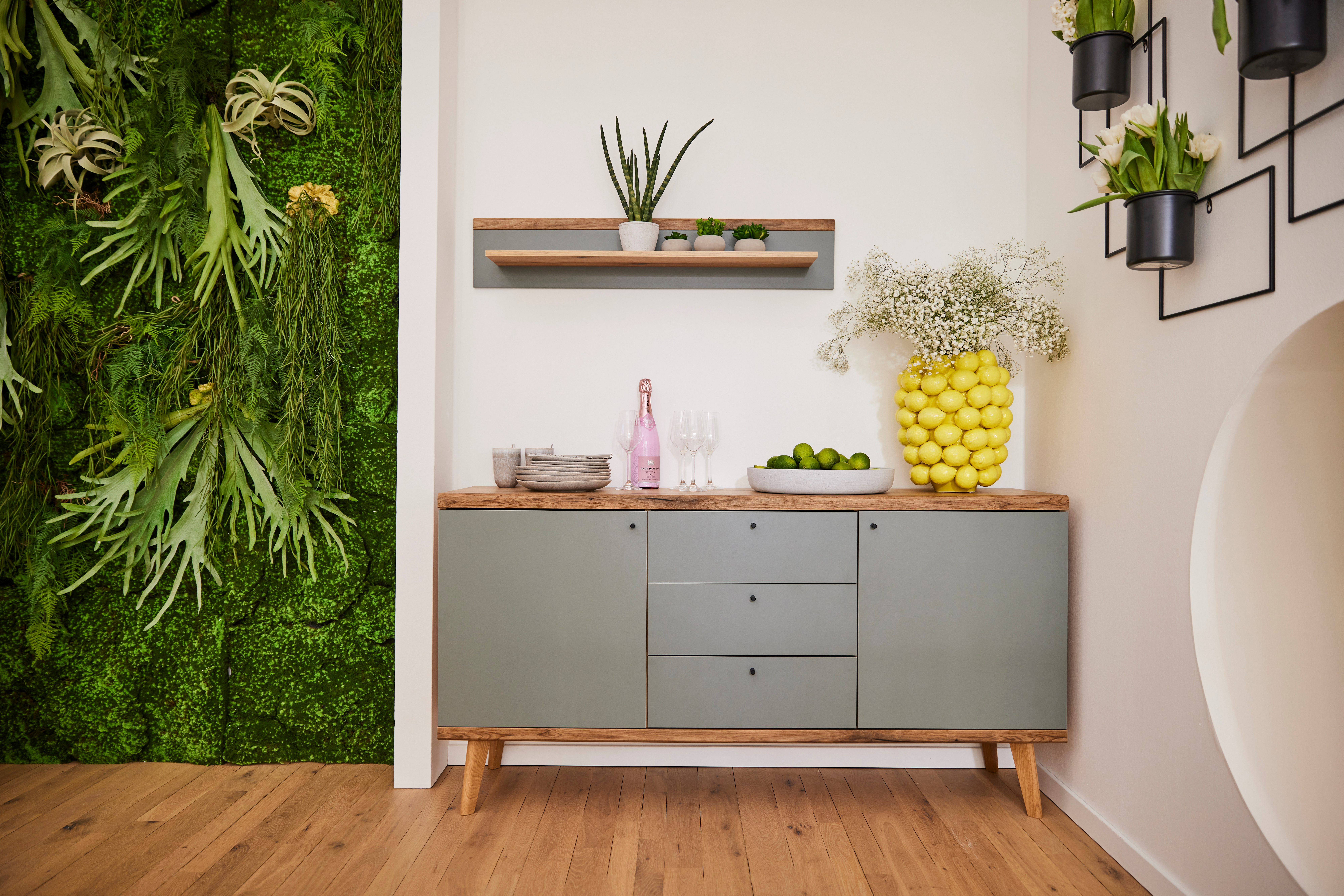 INOSIGN Dressoir MAVAS in moderne trendkleur, handgrepen van metaal (zwart), breedte 160 cm