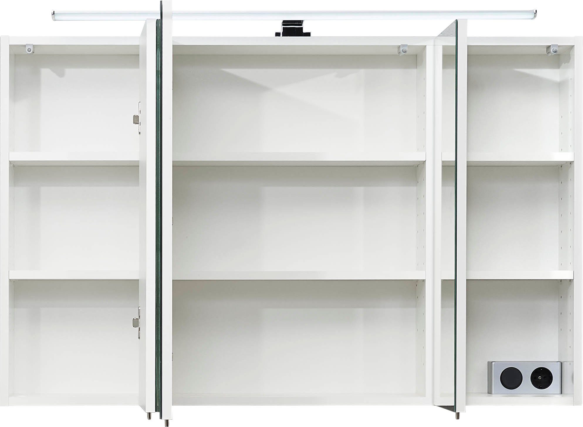 Saphir Spiegelkast Quickset 360 Badkamermeubel, 3 spiegeldeuren, 6 planken, 110 cm breed