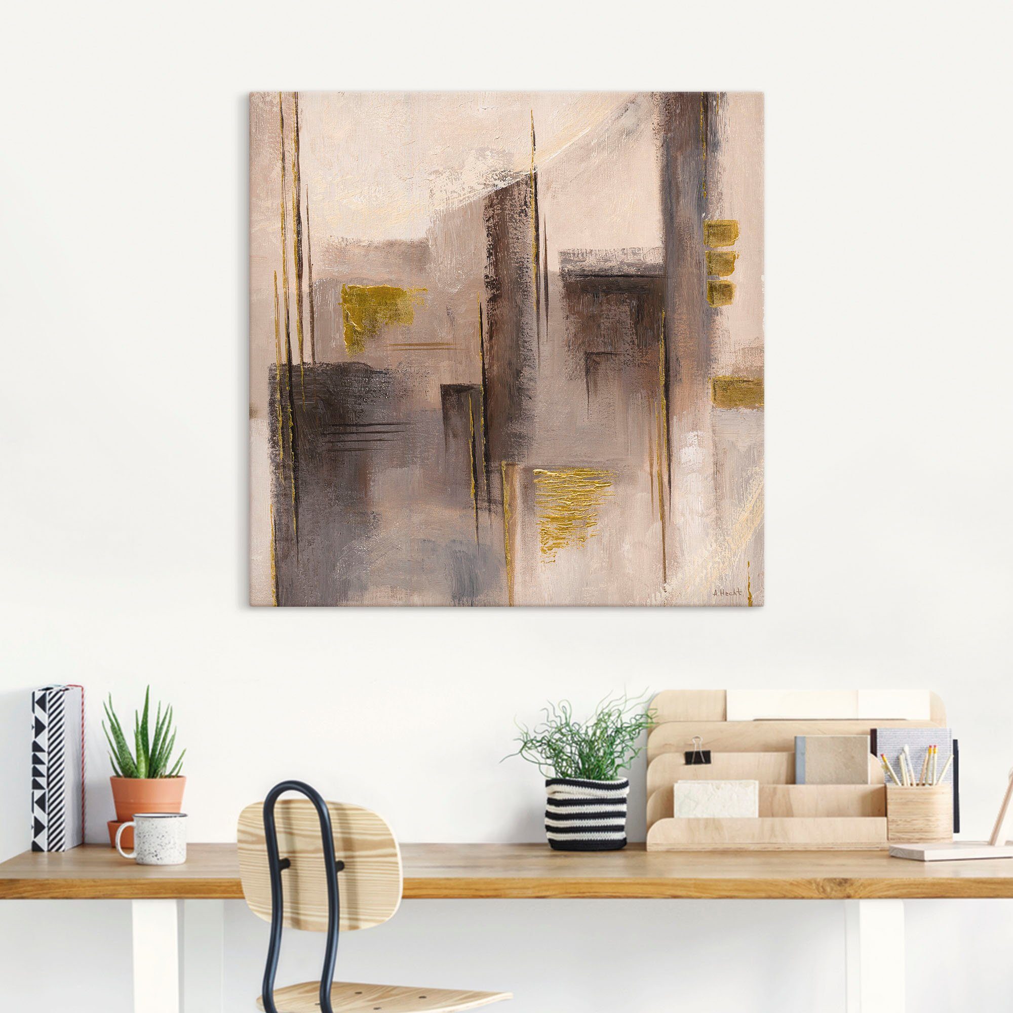 Artland Artprint op linnen Abstracte skyline I gespannen op een spieraam