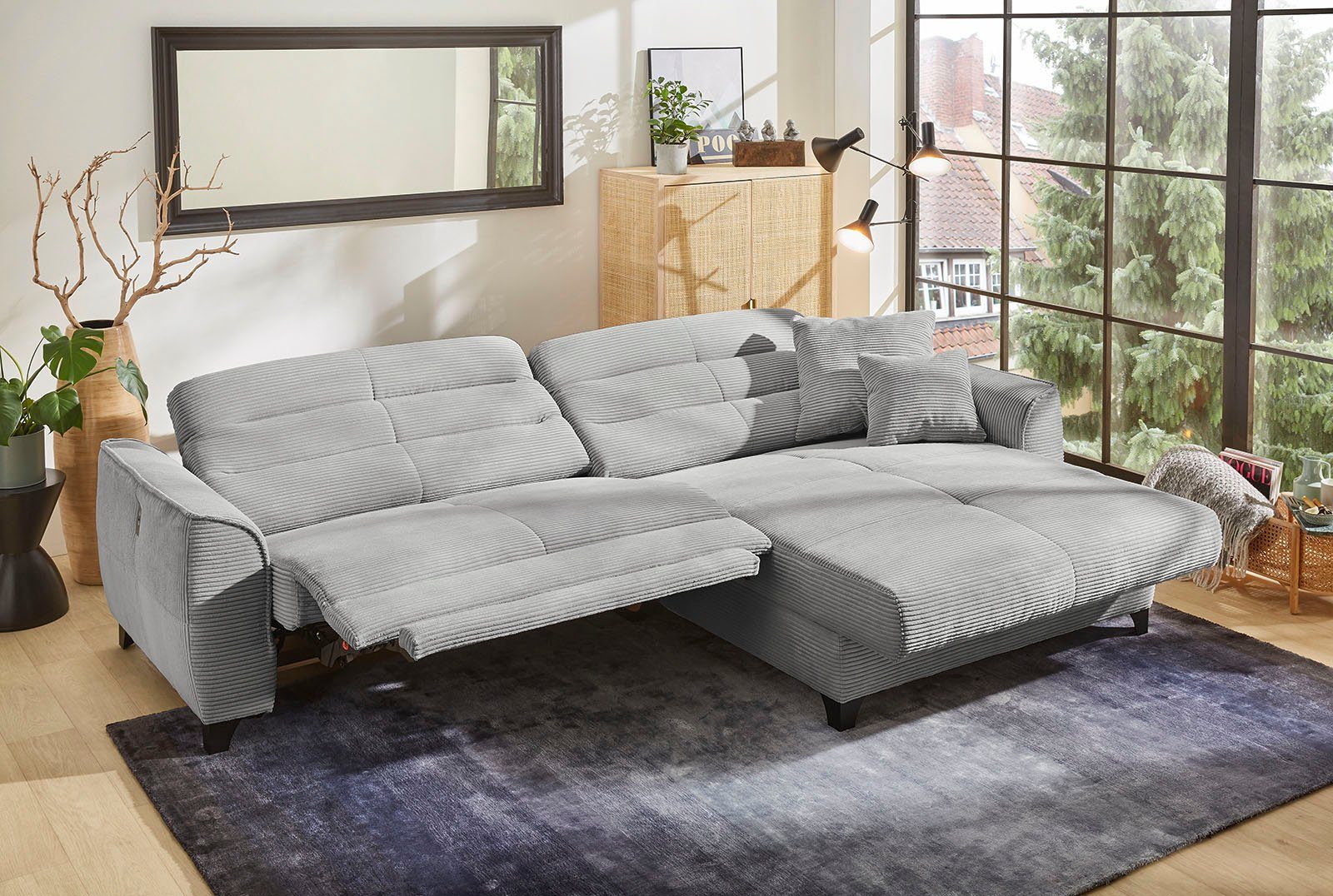 Jockenhöfer Gruppe Hoekbank Double One L-vorm met 2 x 120 cm brede, elektrisch verstelbare relaxfuncties