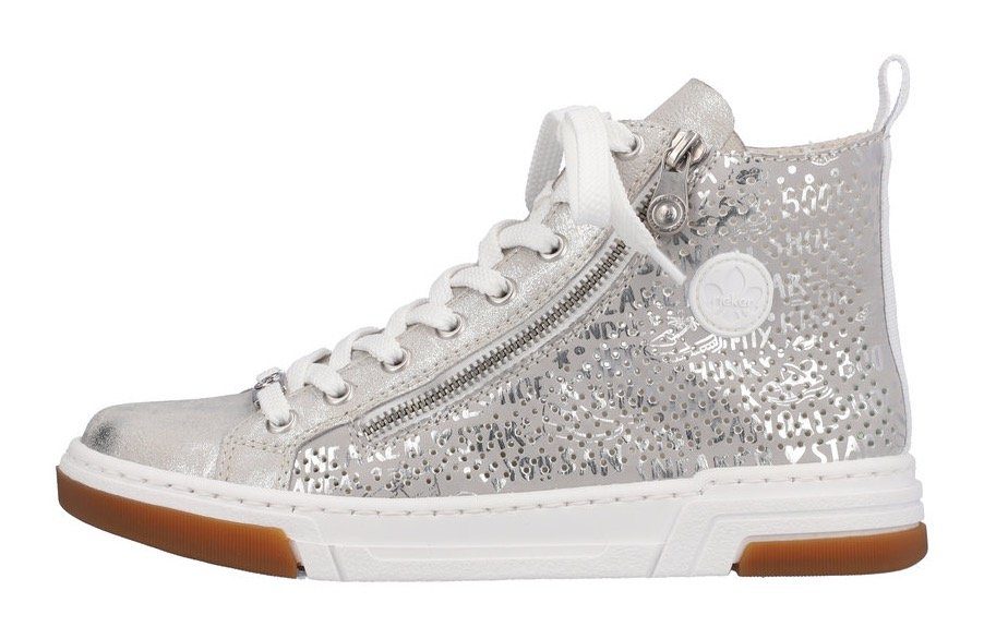 Rieker Sneakers high top sneaker, vrijetijdsschoen, veterschoen met plateauzool