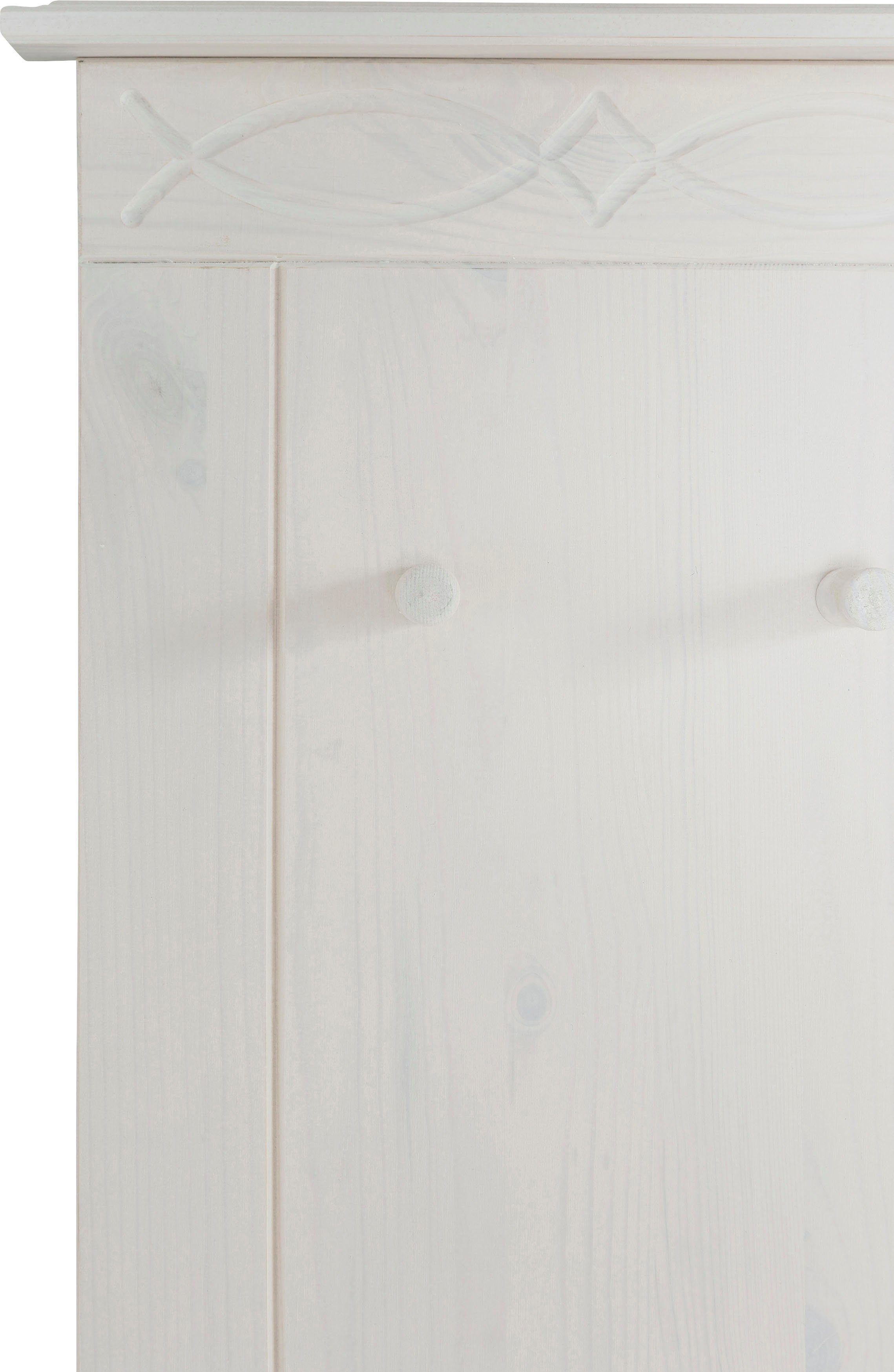 Home affaire Kapstokpaneel Indra van massief dennenhout, fsc®, 8 haken, discreet ornament