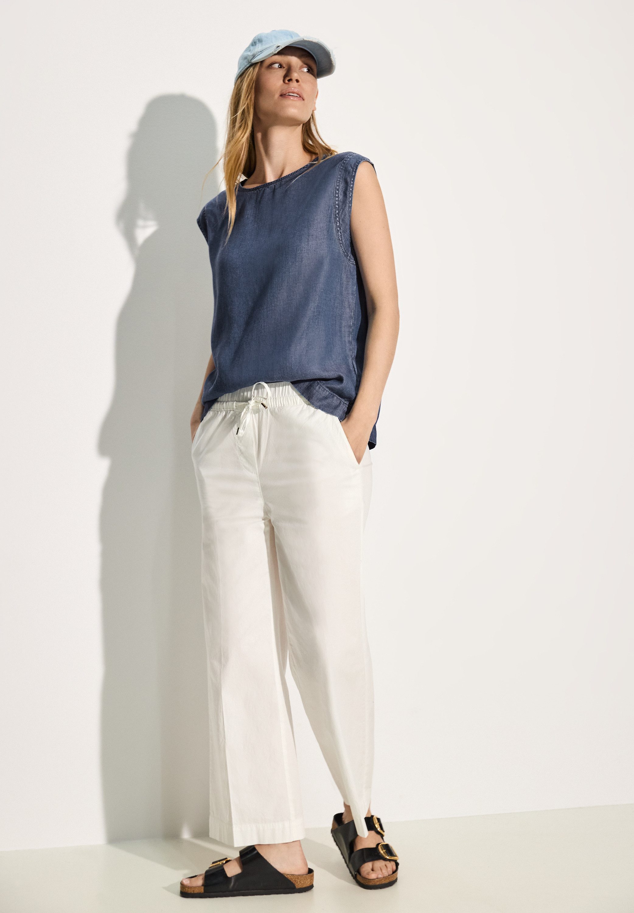 Cecil Blouse met korte mouwen mouwloos met ronde halslijn