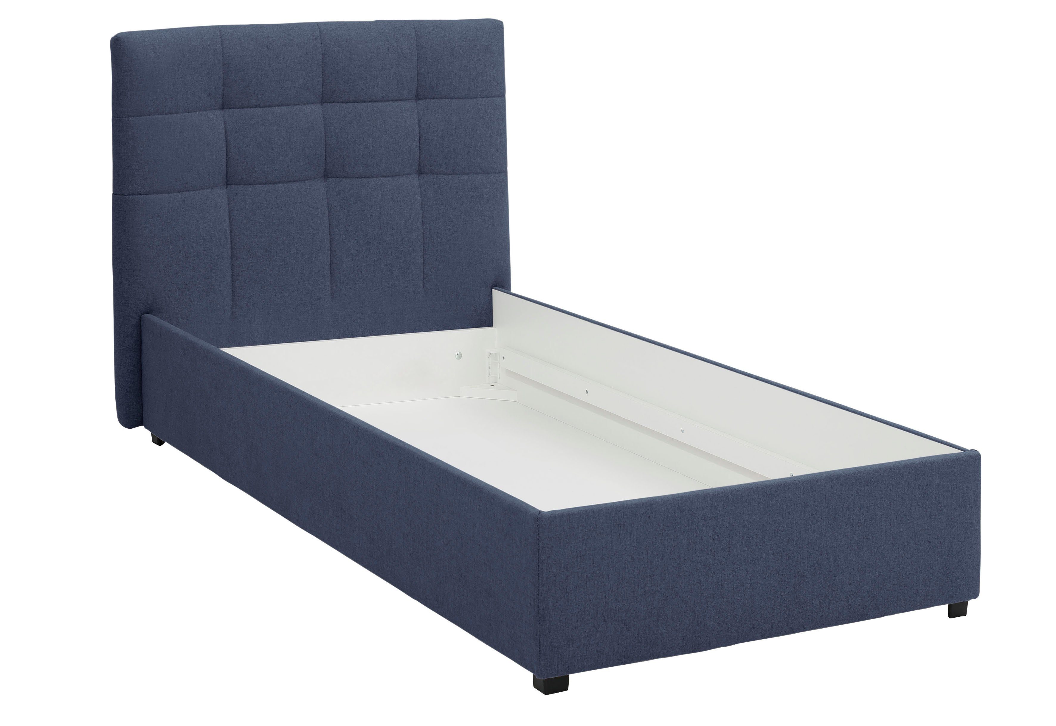 Lüttenhütt Gestoffeerd bed Endres met bedkist, naar keuze zonder matras/lattenbodem of incl. matras