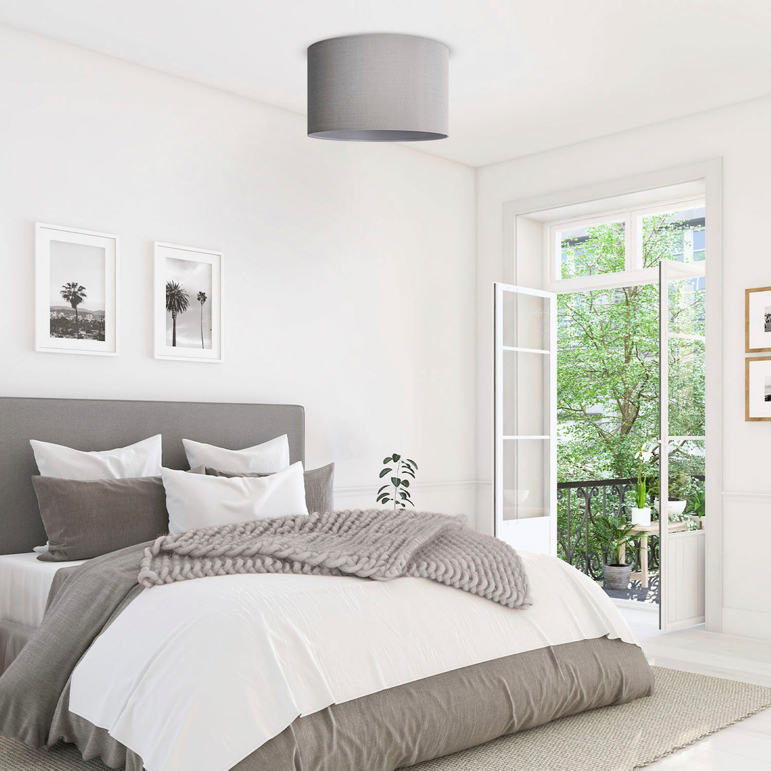 Paco Home Plafondlamp Uni Color LED plafondlamp woonkamer en slaapkamer, effen kleuren, decor E27