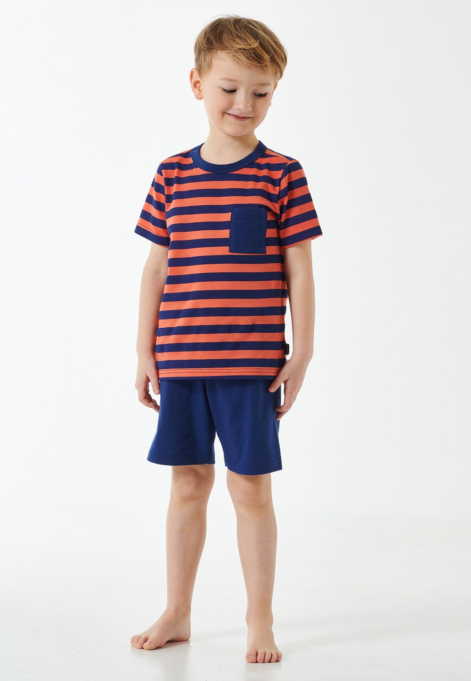 Schiesser Shortama "Casual World" met gestreept shirt (set, 2-delig)