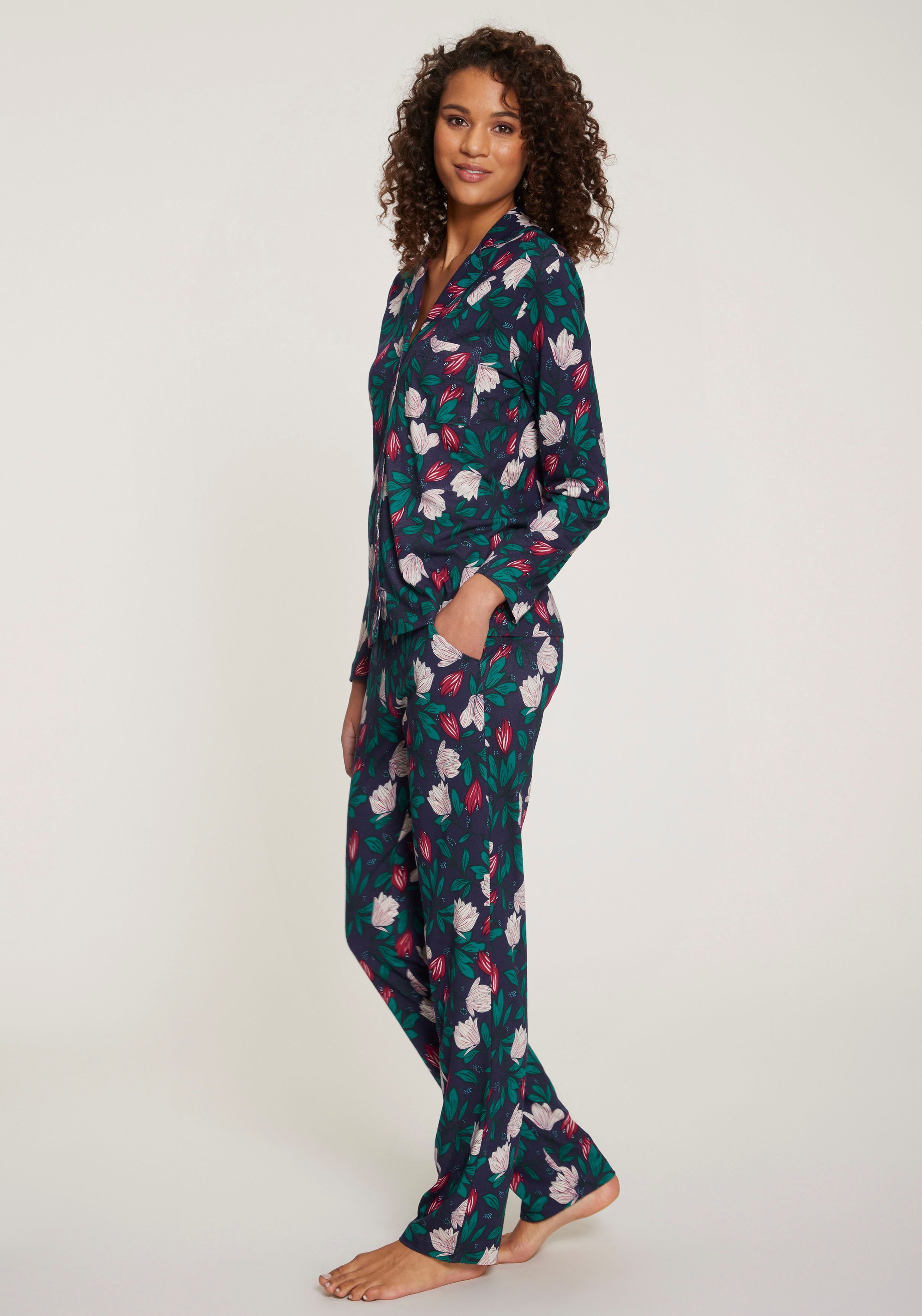 s.Oliver RED LABEL Beachwear Pyjama in klassieke stijl (set, 2-delig)
