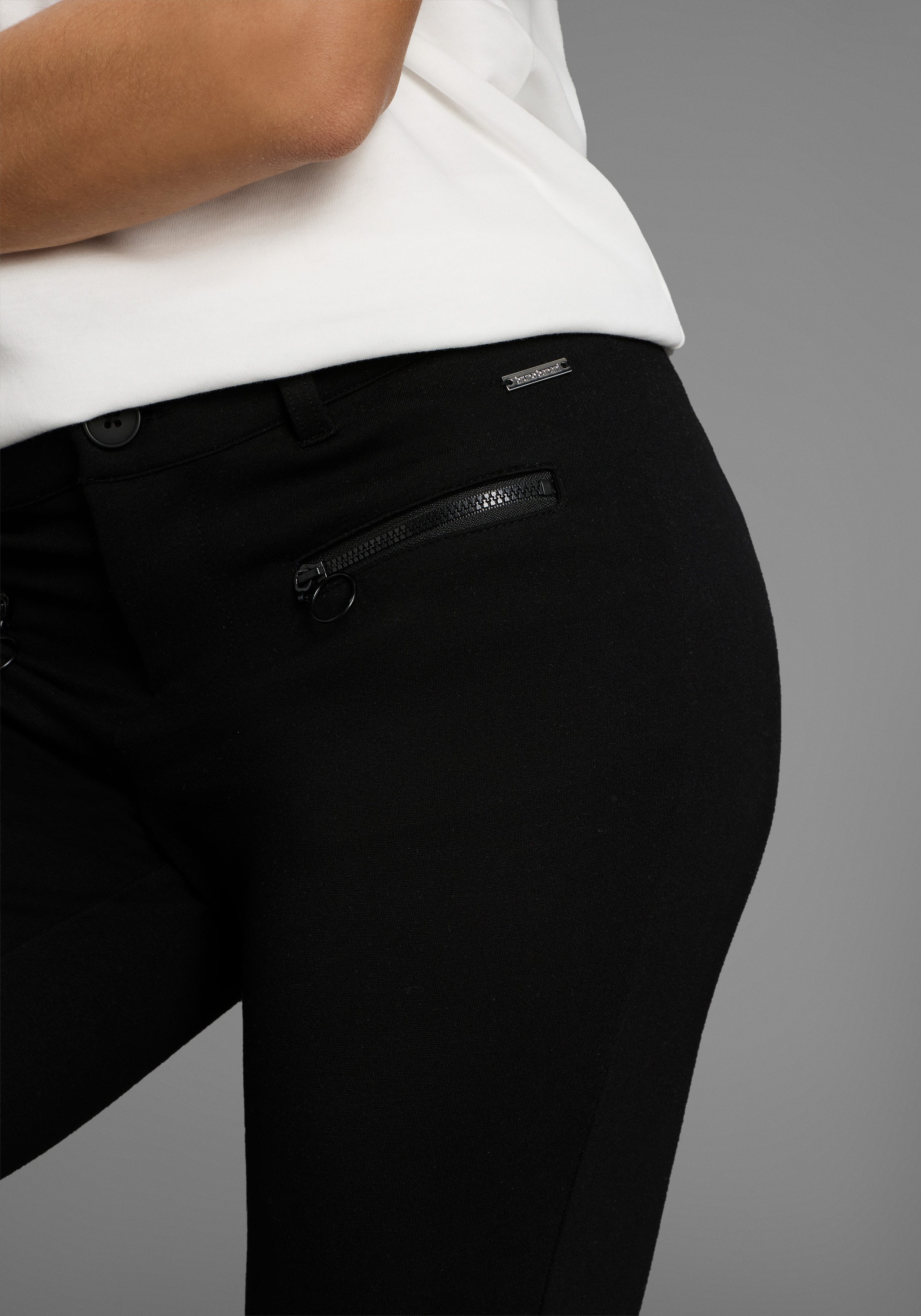 Bruno Banani Broek met wijde pijpen Een ritsdetail - NIEUWE COLLECTIE