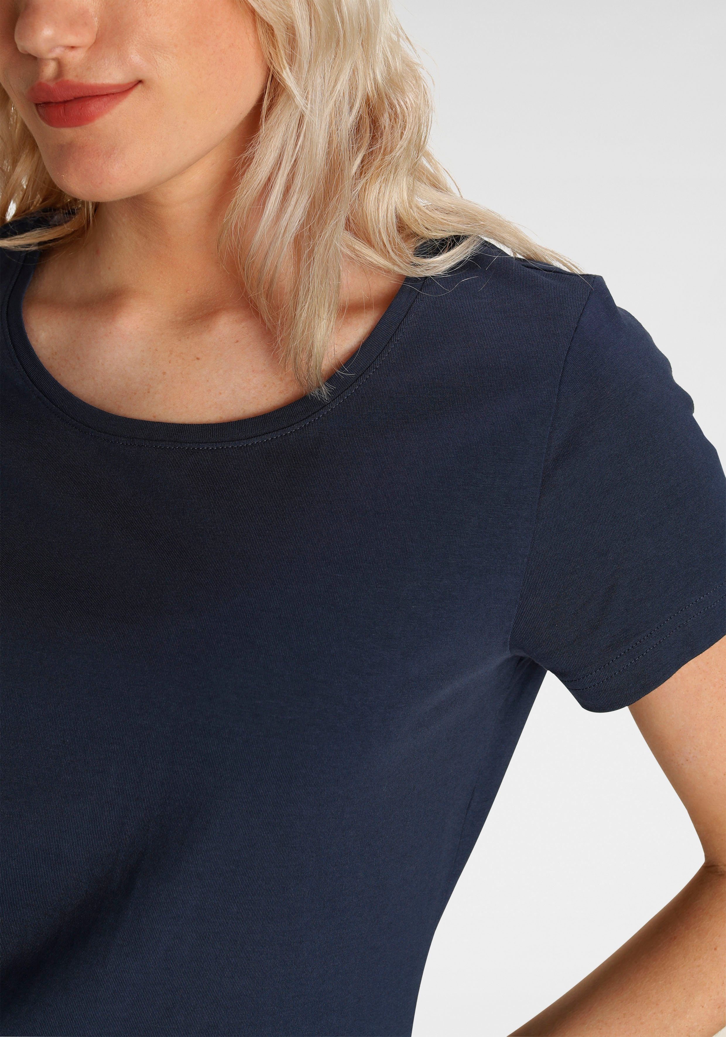 Eastwind T-shirt Korte mouw, heup-lang, voor vrije tijd, van katoen (3-delig, Set van 3)