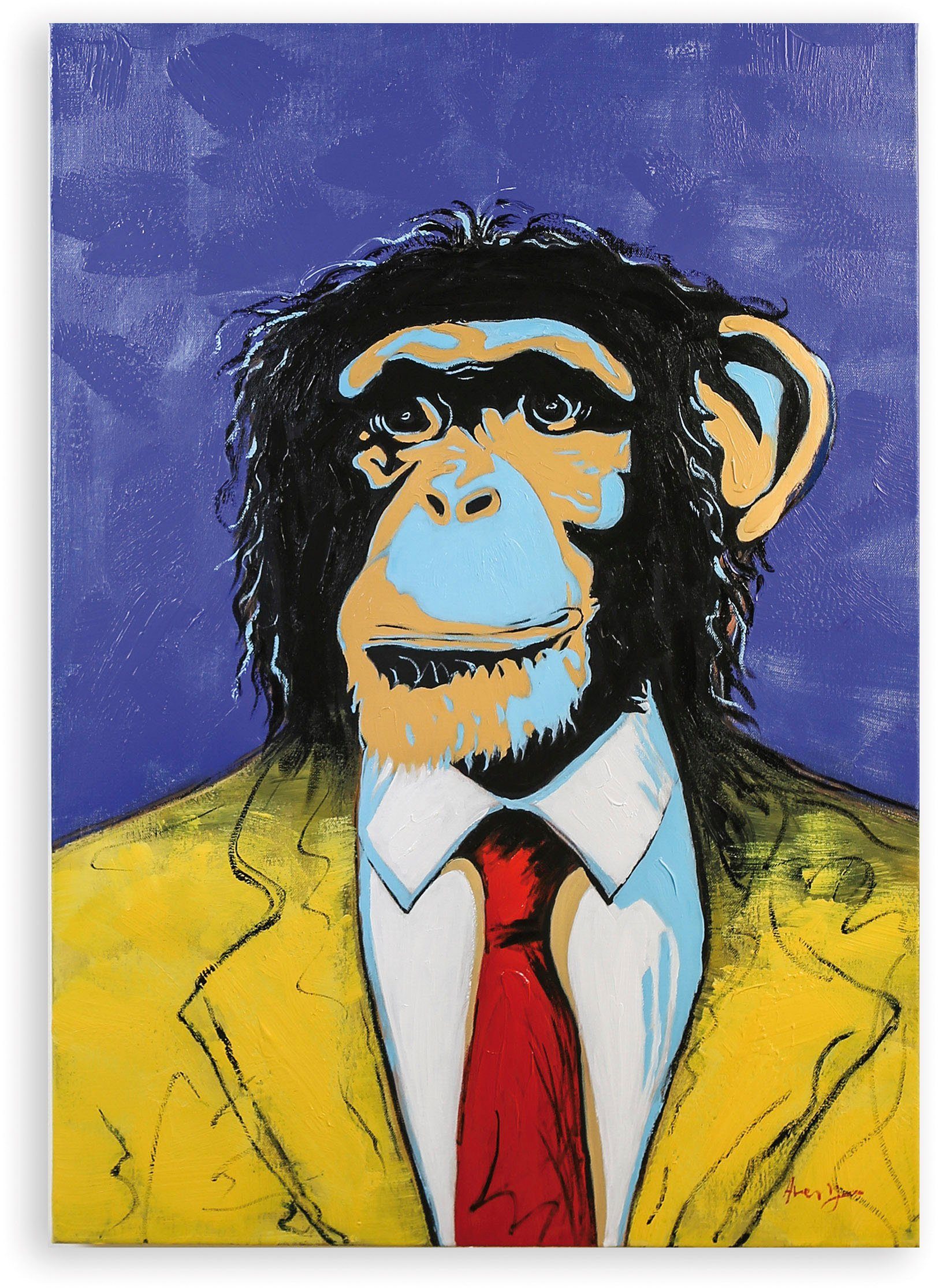 Casablanca by Gilde Artprint op linnen Afbeelding van aap pop art (1 stuk)