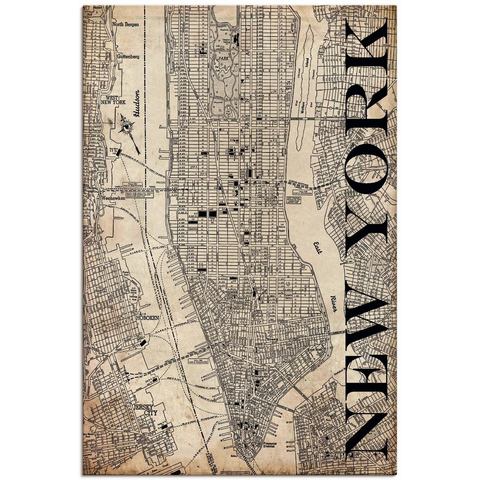 Artland artprint New York Karte Straßen Karte Grunge