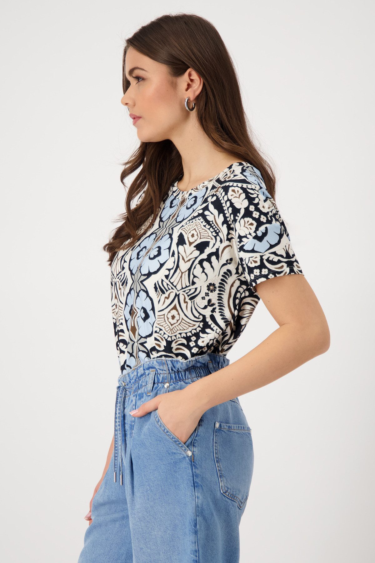 Monari T-shirt Shirt met ornamenten allover