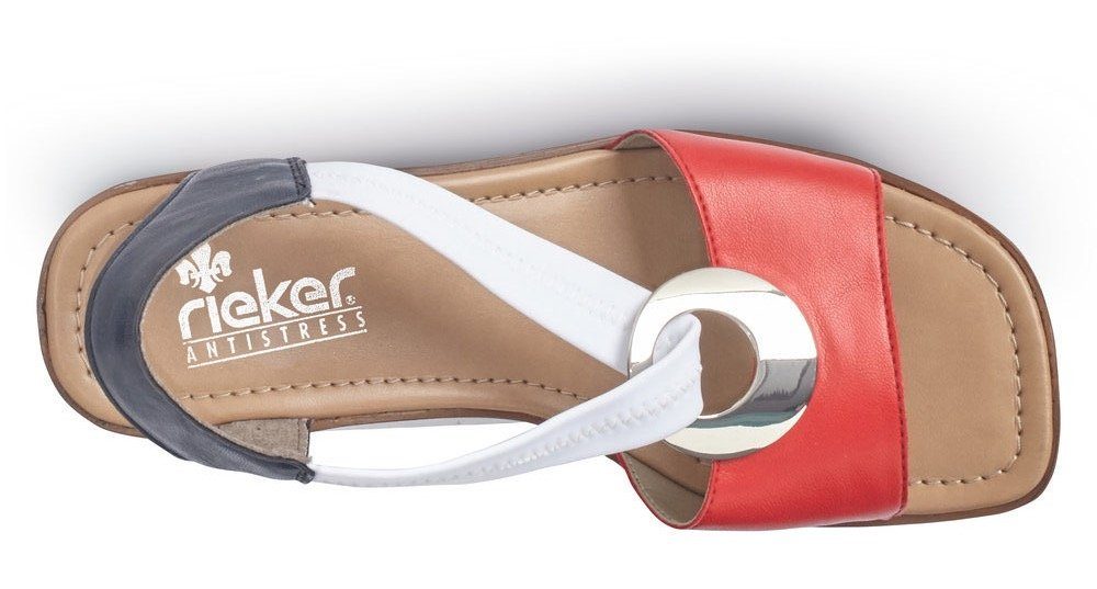 Rieker Sandaaltjes , zomerschoen, sandaal, blokhak, met elastische band