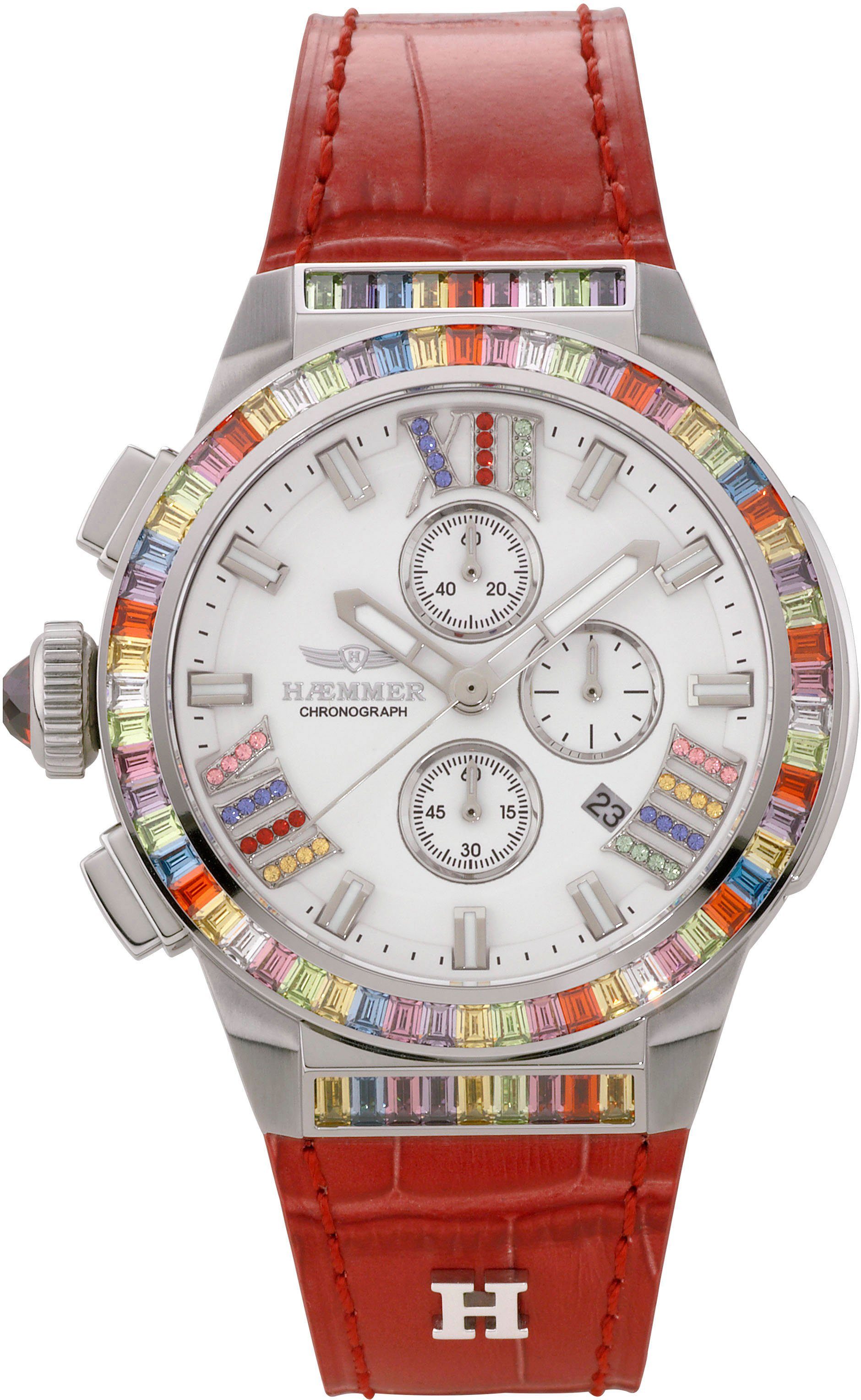 HAEMMER GERMANY Chronograaf LUCIA, GR-007 Quartzhorloge, dameshorloge, datum, stopwatchfunctie,...