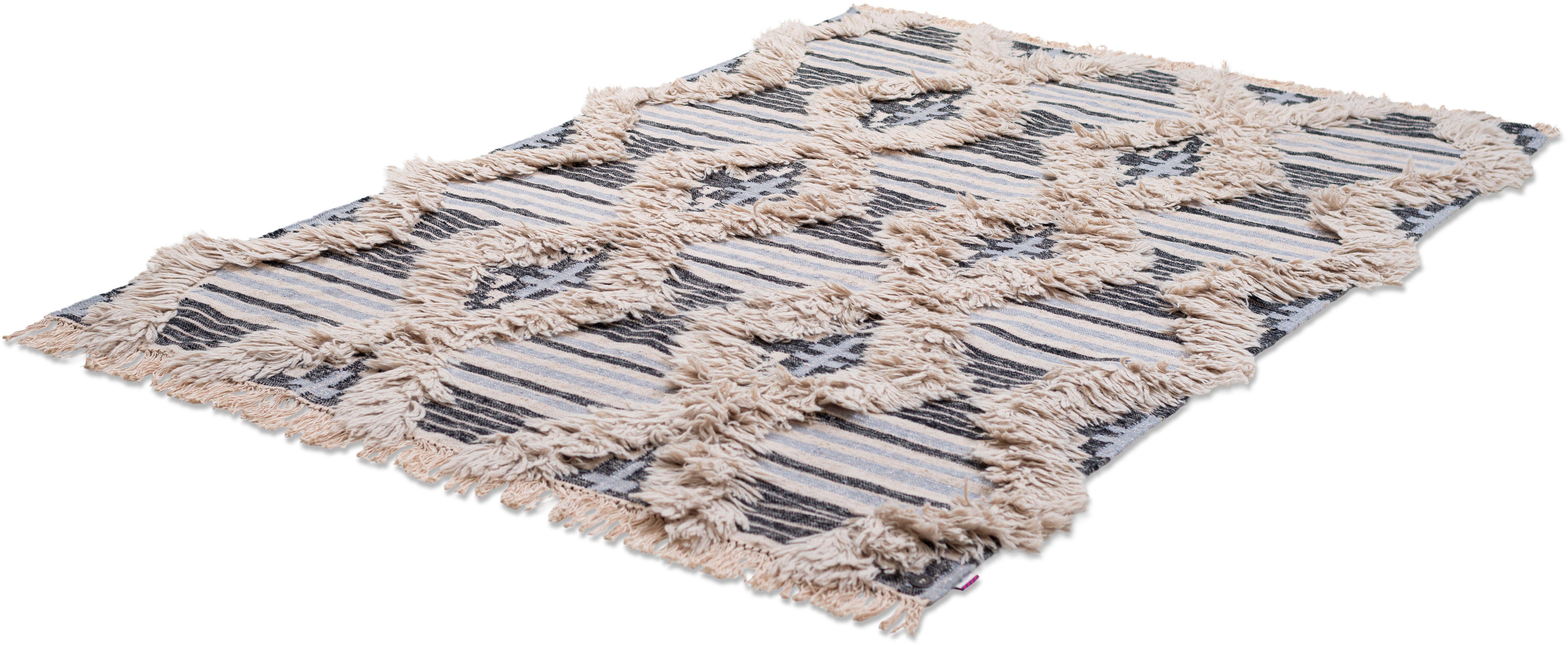 TOM TAILOR HOME Vloerkleed Cozy Kelim met de hand geweven, met franje, boho-stijl