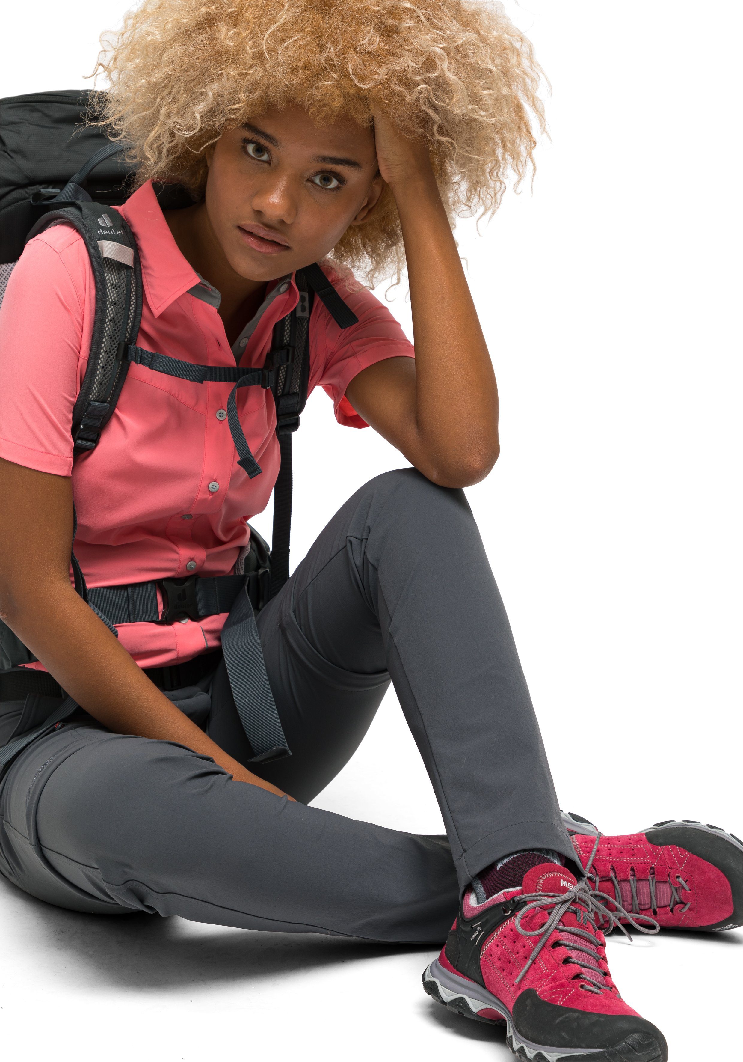 Maier Sports Functionele broek Inara slim zip Dames wandelbroek, zipp-off outdoorbroek, 4 zakken, slim fit
